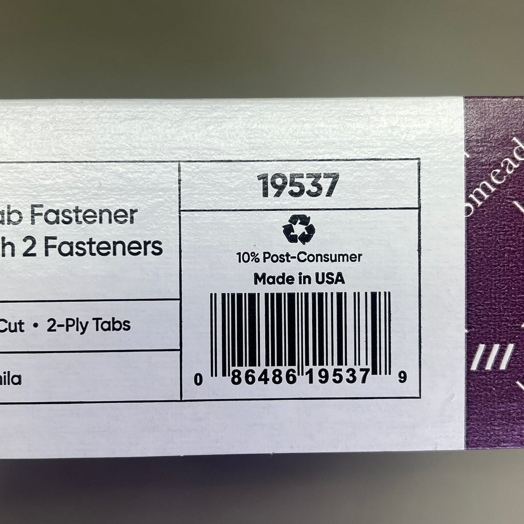 SMEAD (50 PACK) Manila Fastener File Folders W/ Reinforced Tab Legal Tan 19537