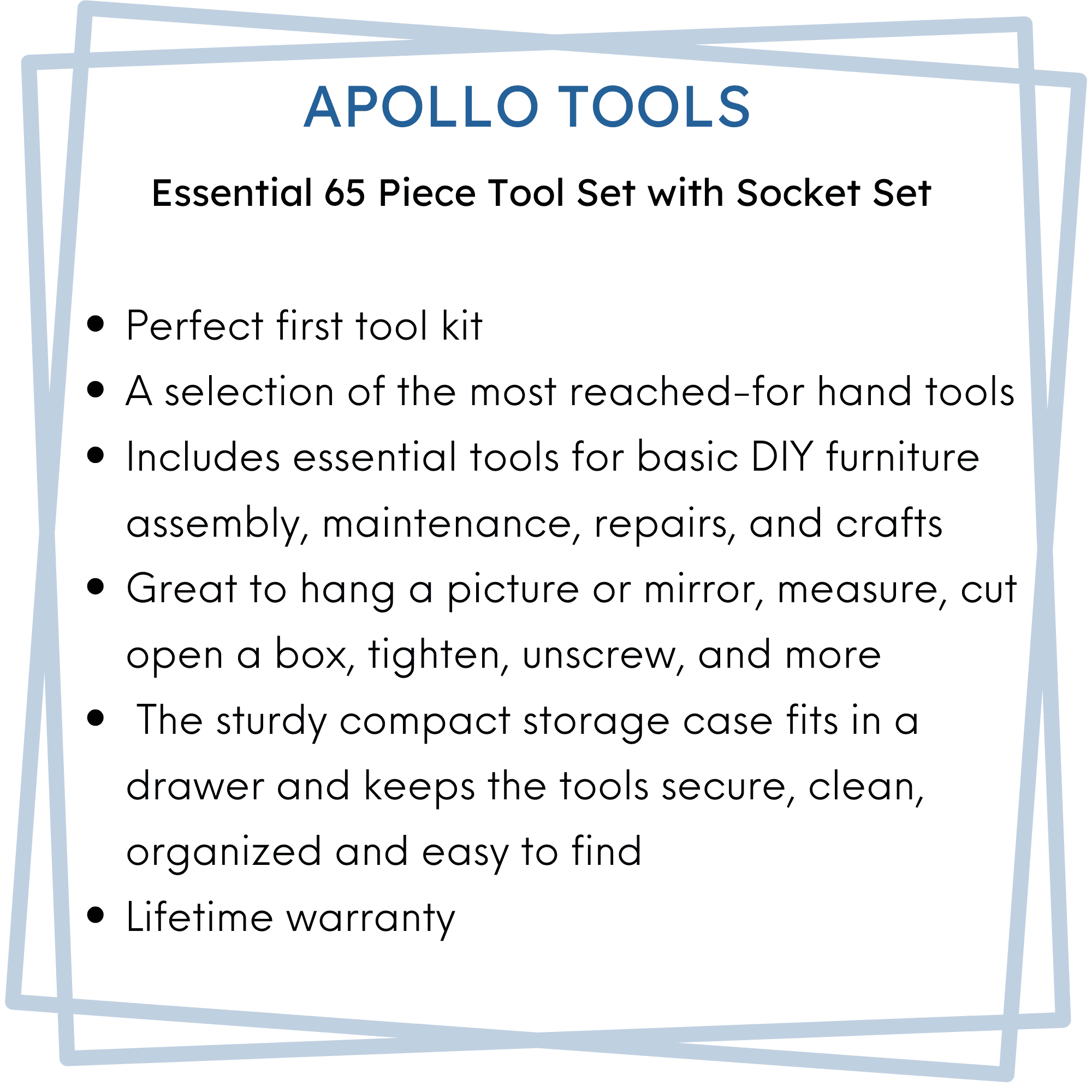 65 Piece Household and Mechanical Tool Set -- DT0001