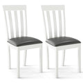 Dining Chair Set of 2 Upholstered Wooden Kitchen Chairs with Padded Seat and Rubber Wood Frame