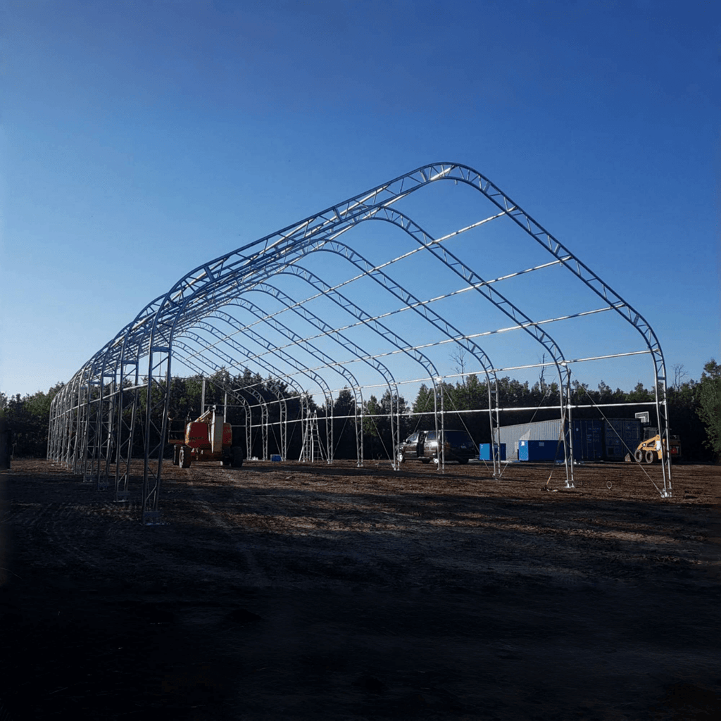 W30'xL60'xH20' Double Truss Storage Shelter