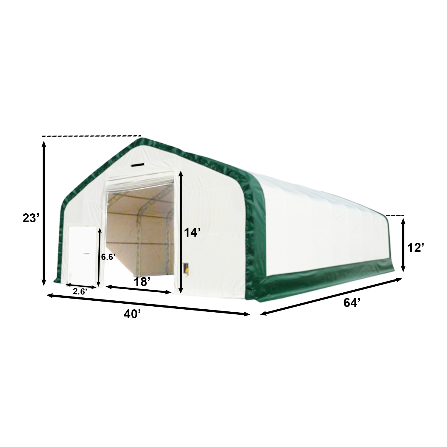 W40'xL64'xH23' Double Truss Storage Shelter
