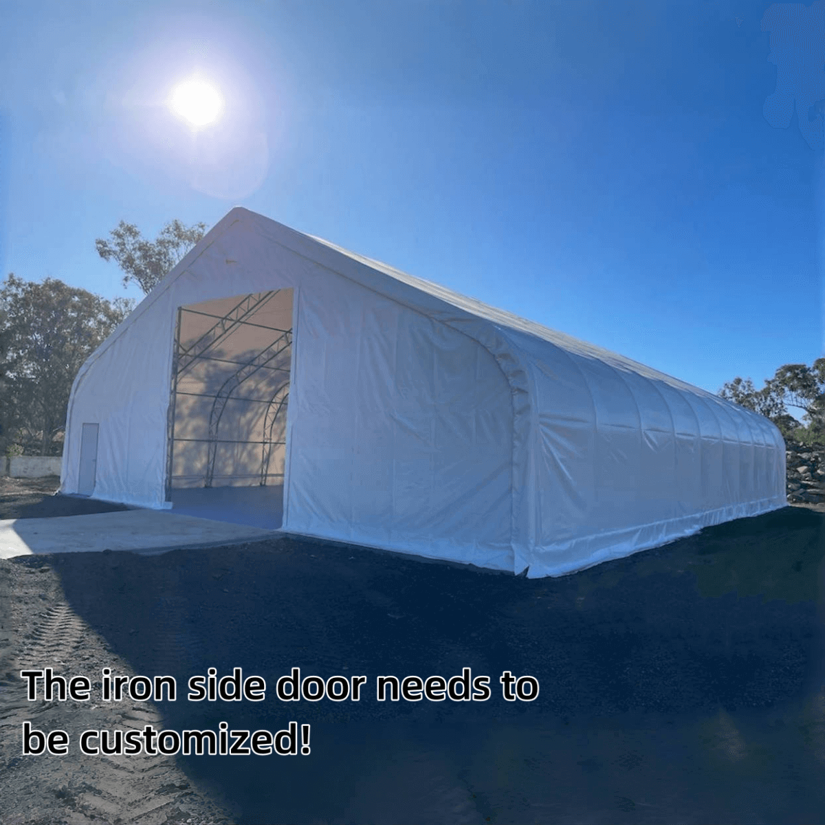 W50'xL80'xH23' Double Truss Storage Shelter