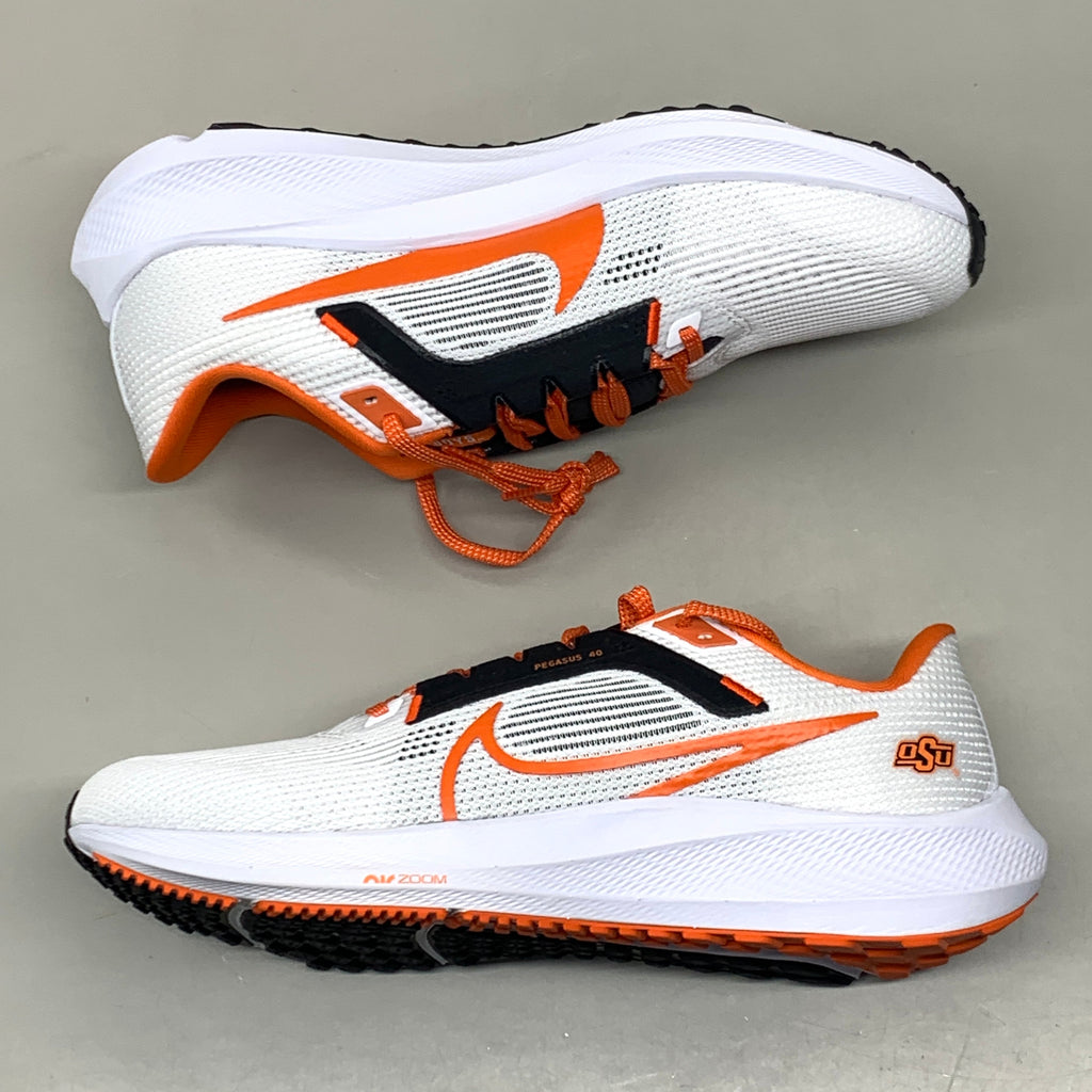 NIKE Zoom Pegasus Shoes 40 OK STATE White, Brilliant Orange & Black Men 10 & W 11.5 DZ5973-100