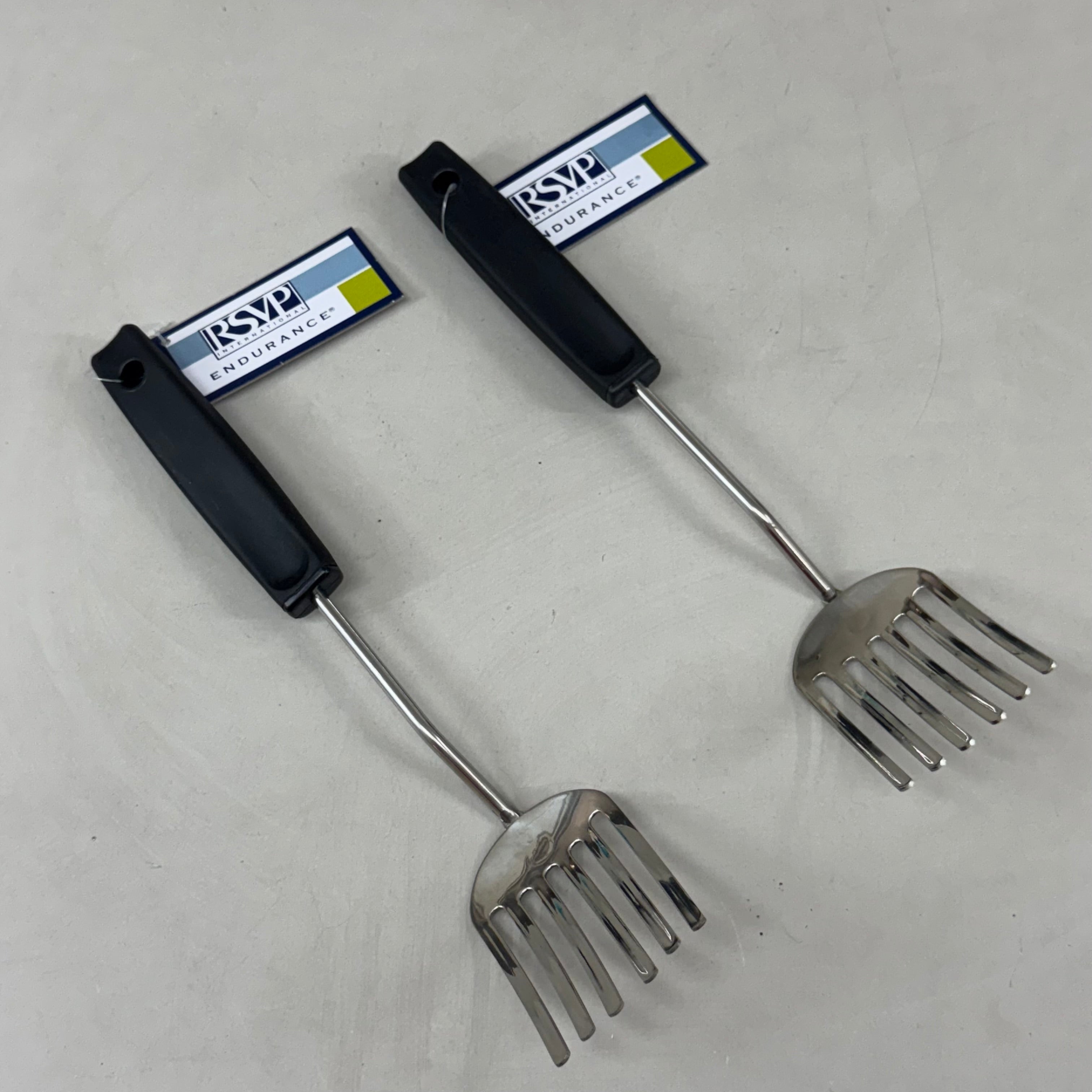 RSVP (2 PACK) Stainless Steel Fantastic Food Fork 10"x2" Black
