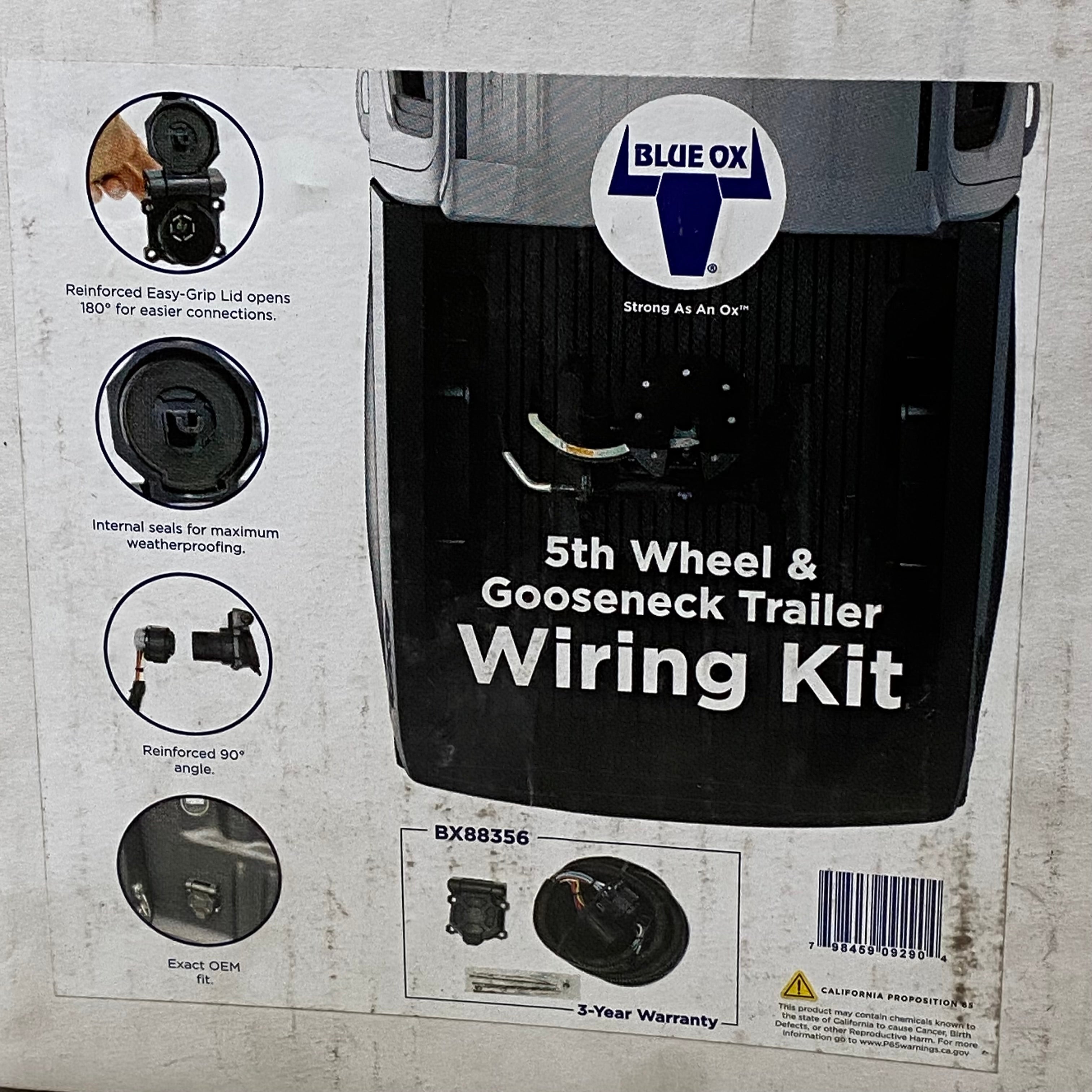 BLUE OX 5th Wheel & Gooseneck Trailer Wiring Kit  Black  BX88356 (New Other- Distressed Packaging)