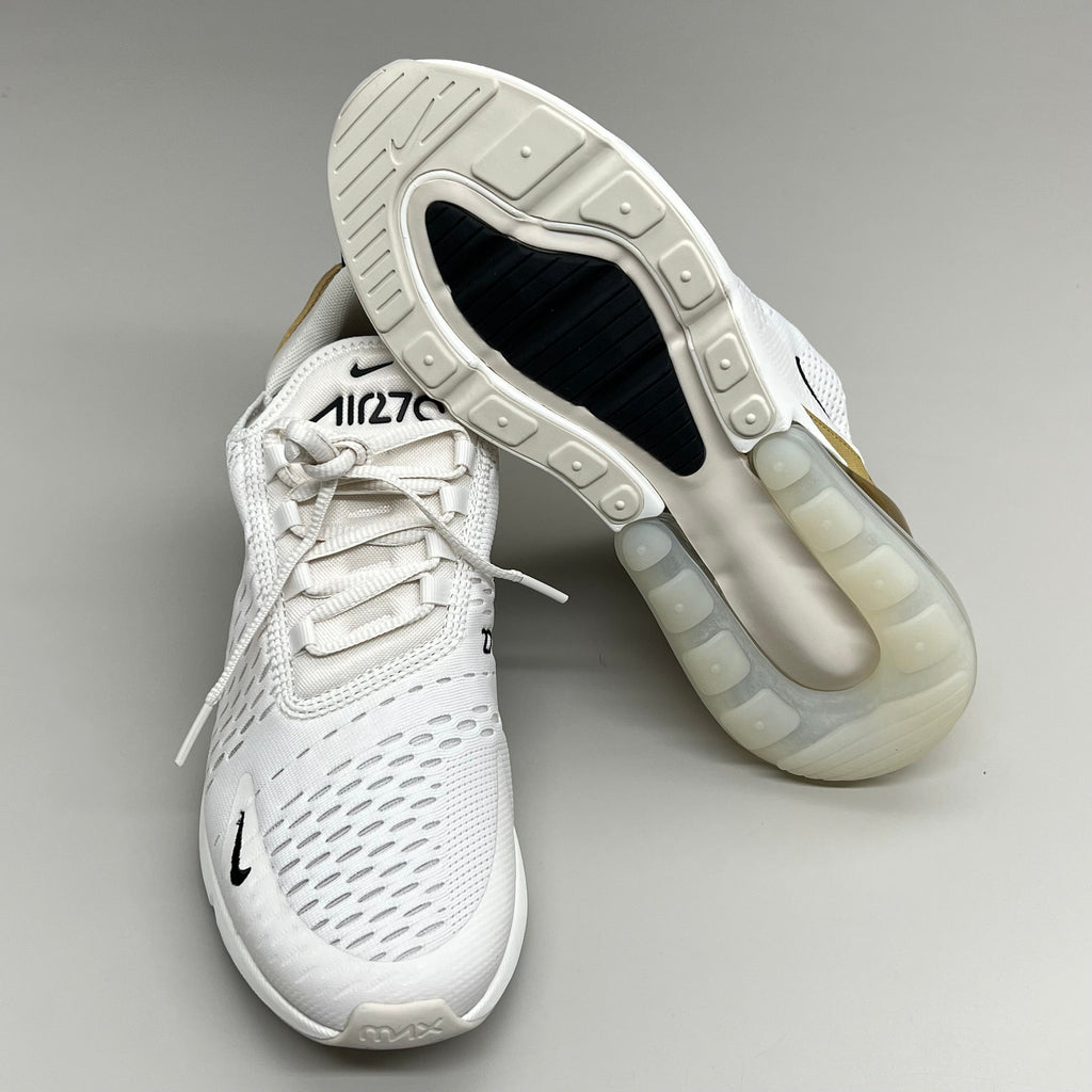 NIKE W Air Max 270 Foam Insole Mesh Shoes Women's Sz 7 White Gold DZ77736 001