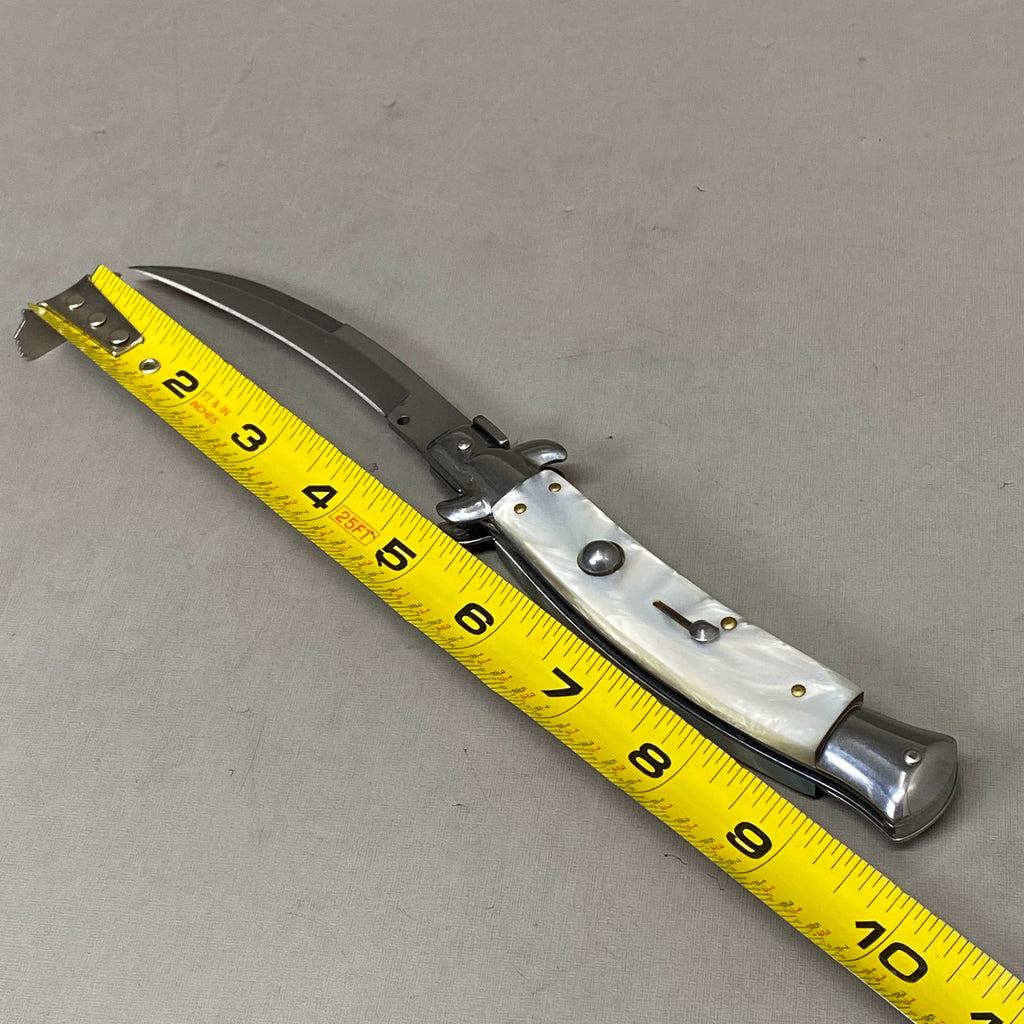 ZA@ ARMED FORCE TACTICAL Handcrafted OTF Pocket Knife  4" Blade 9" Overall Length White ST-6CWP