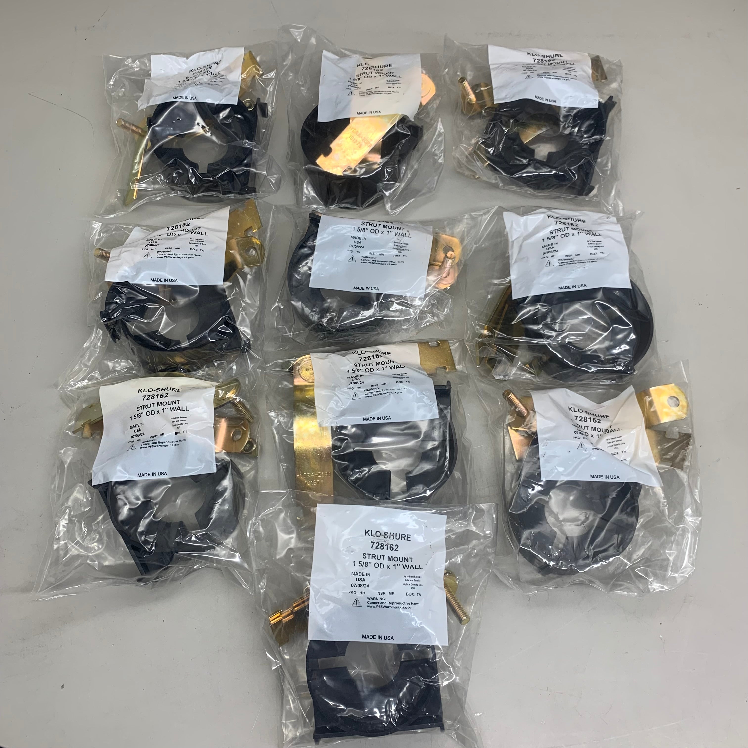 KLO-SHURE (10 Pack) Insulation Strut Mount Clamps 1-5/8" OD x 1" Wall 728162