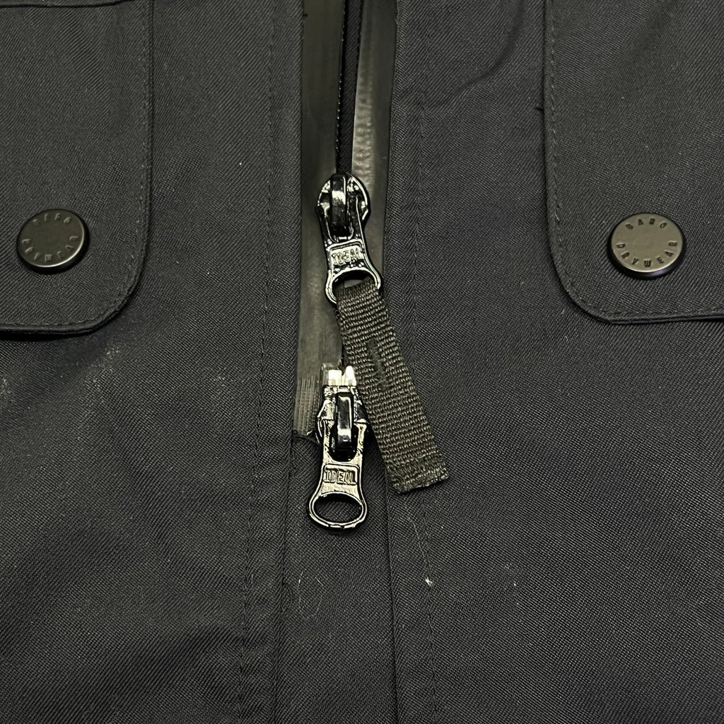BARO Hooded Zip Closure Waterproof Drywear Long Trench Coat Unisex Sz M Black