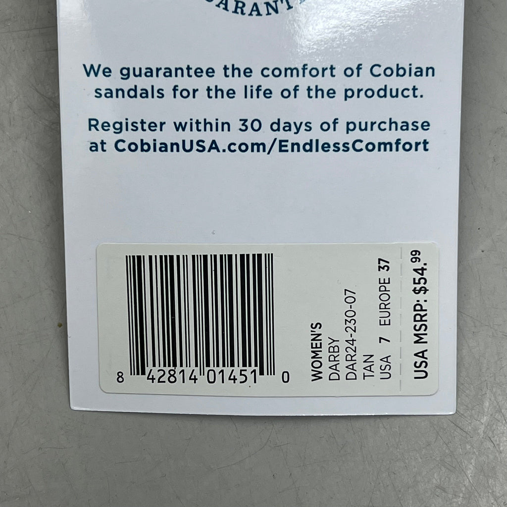 COBIAN Darby Synthetic Suede Strap Sandals Women's Sz 7, EU 37 Tan DAR24-230-7