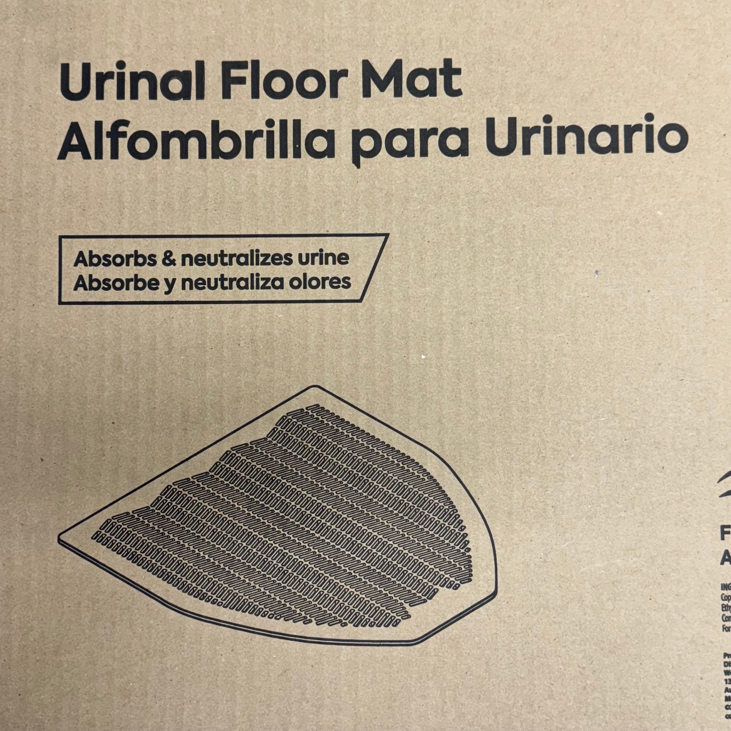 COASTWIDE PROFESSIONAL (6 Pcs) Urinal Floor Mat 20" x 17.5" Black