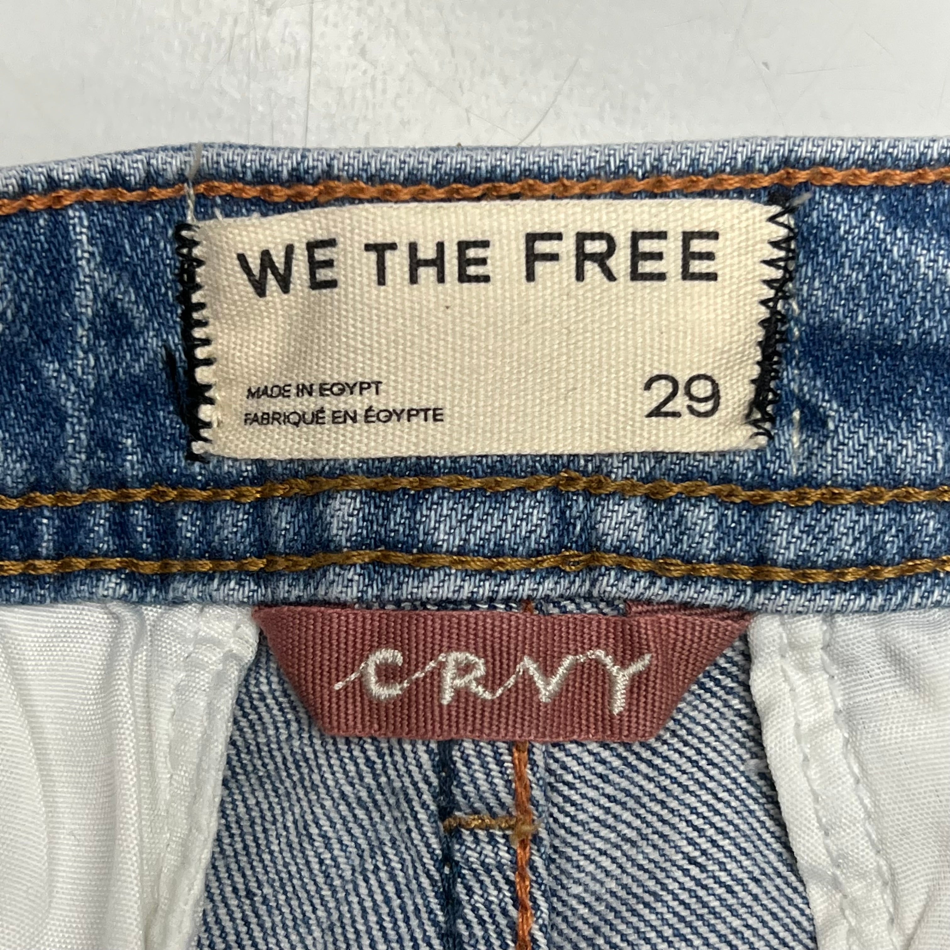FREE PEOPLE CRVY Mona High-Rise Shorts  Women's Sz 29 Power Trip Blue 931600