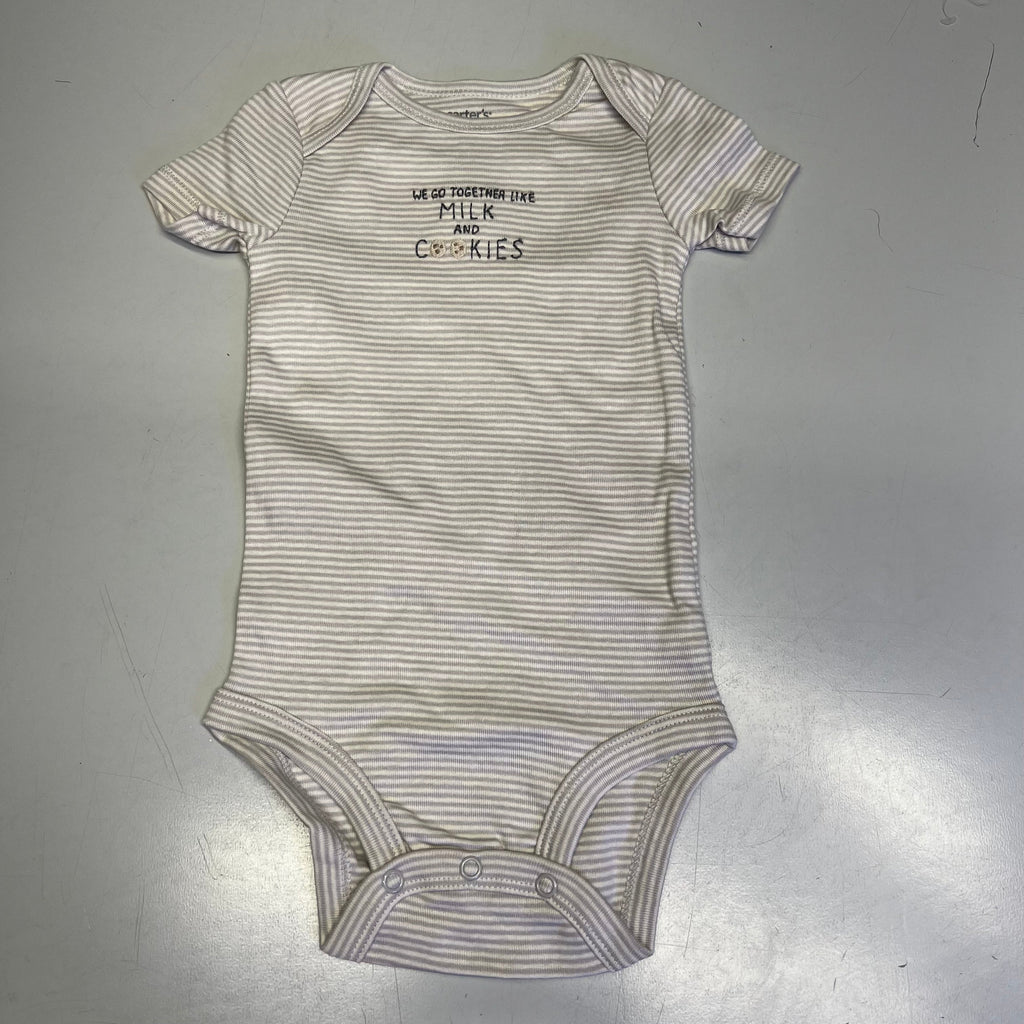 CARTERS (SET OF 3) 100% Cotton Milk & Cookies Set  Baby's Sz 12M Grey 1T122410