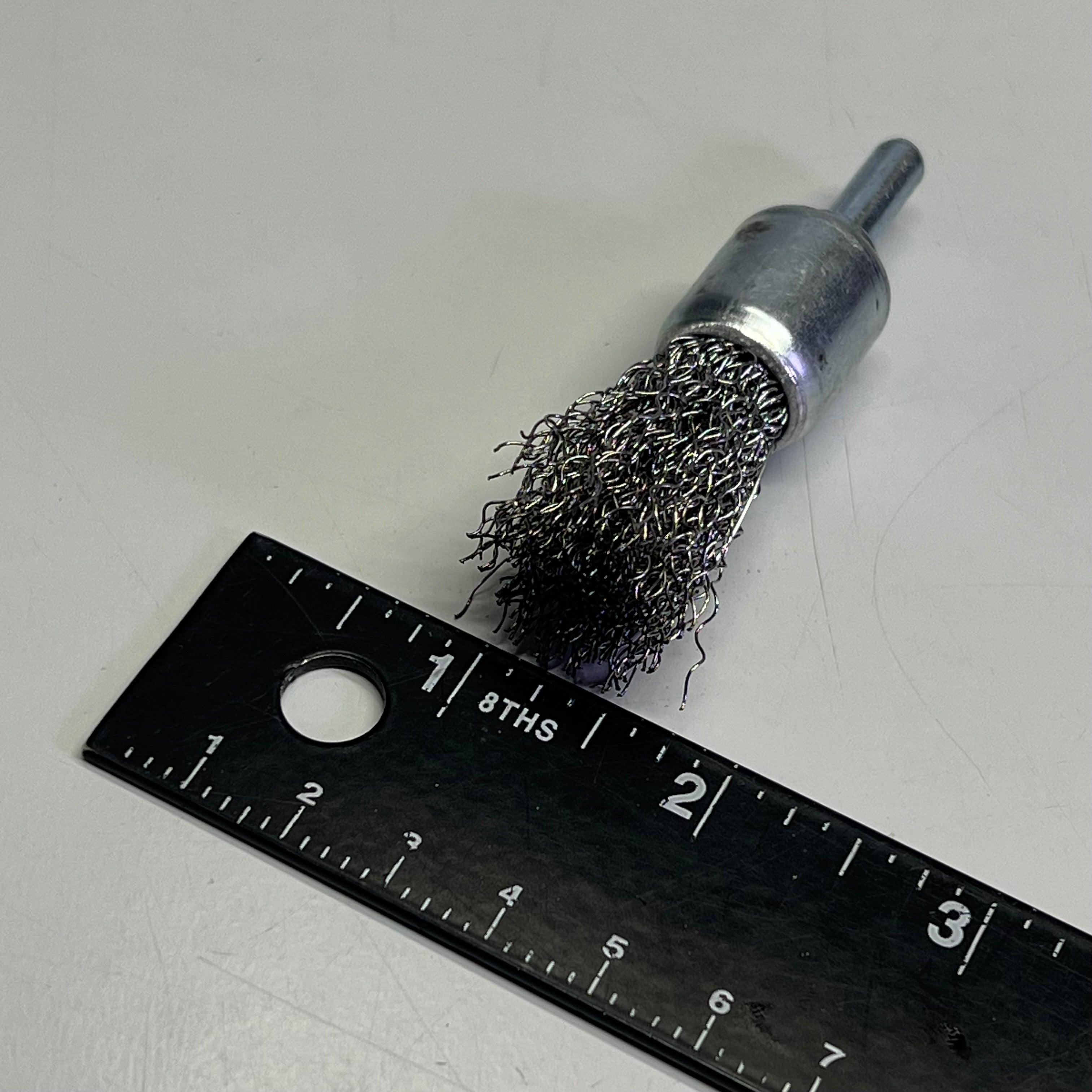 (5 PACK) Crimped Wire End Brush Stainless Steel 3/4" Dia 5/8" Post Chrome