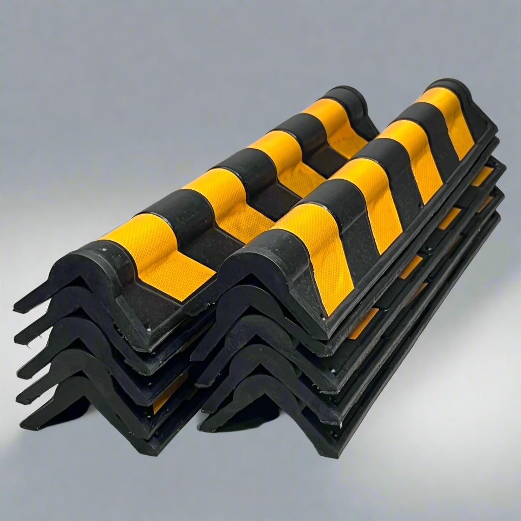 Rubber Corner Guard (10 Pcs) Sz 31" L x 6.5" W, Black & Yellow