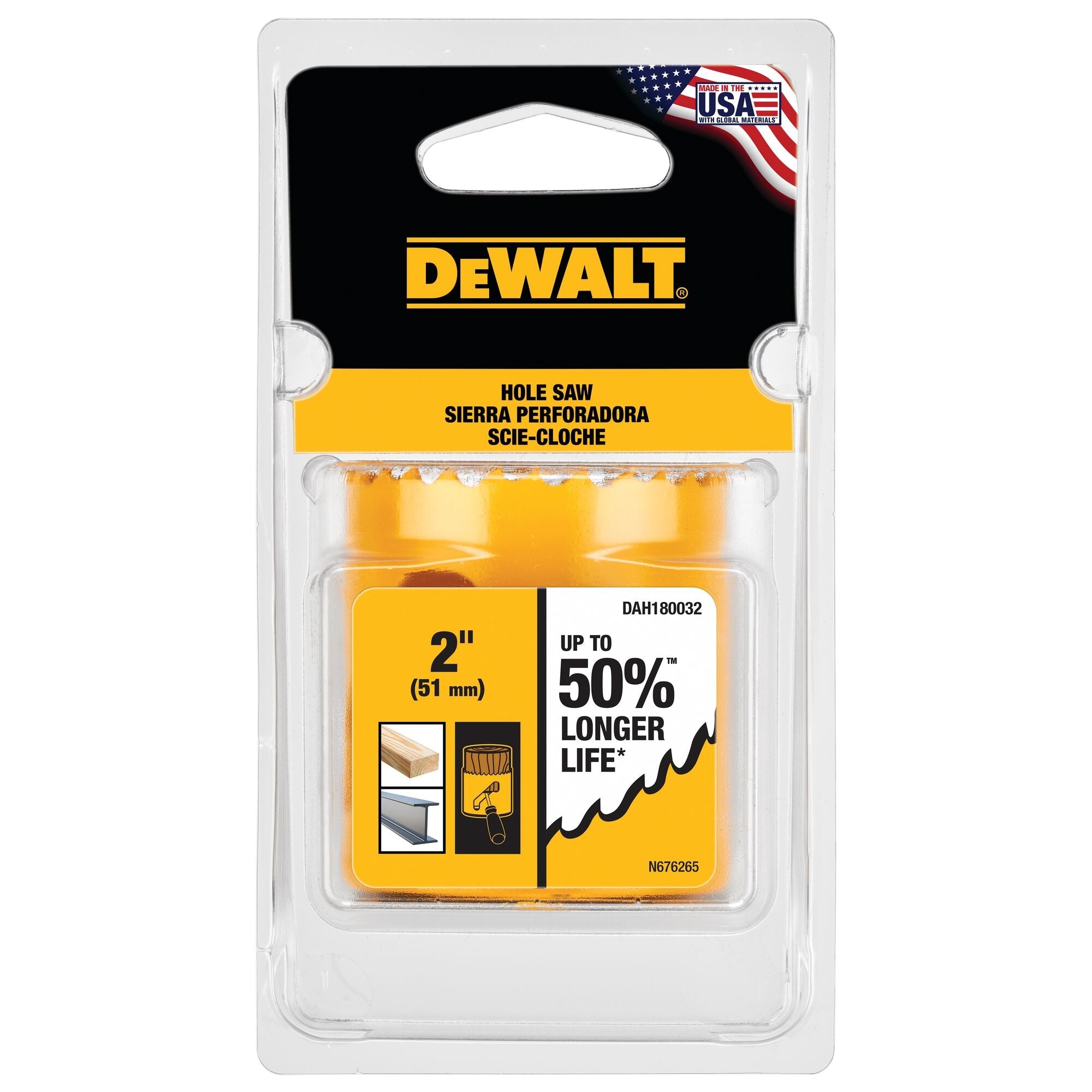 DeWalt DAH180028 1-3/4 (44Mm) Bi-Metal Hole Saw
