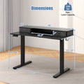 48 Inch x 24 Inch Height Adjustable Electric Standing Desk with 2 Drawers