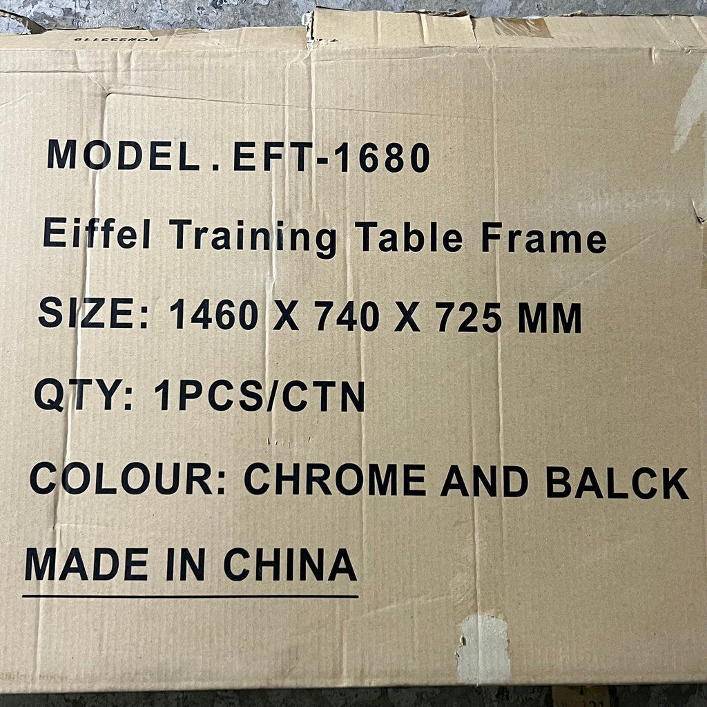MODERN OFFICE Eiffel Training Table Sz 72" L X 28" W X 1" H Chrome & Black