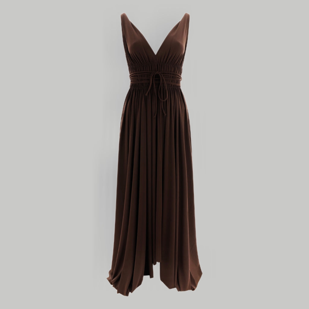 NORMA KAMALI Goddess Dress Unlined Women's Sz M/38 Chocolate KK3233PL292028