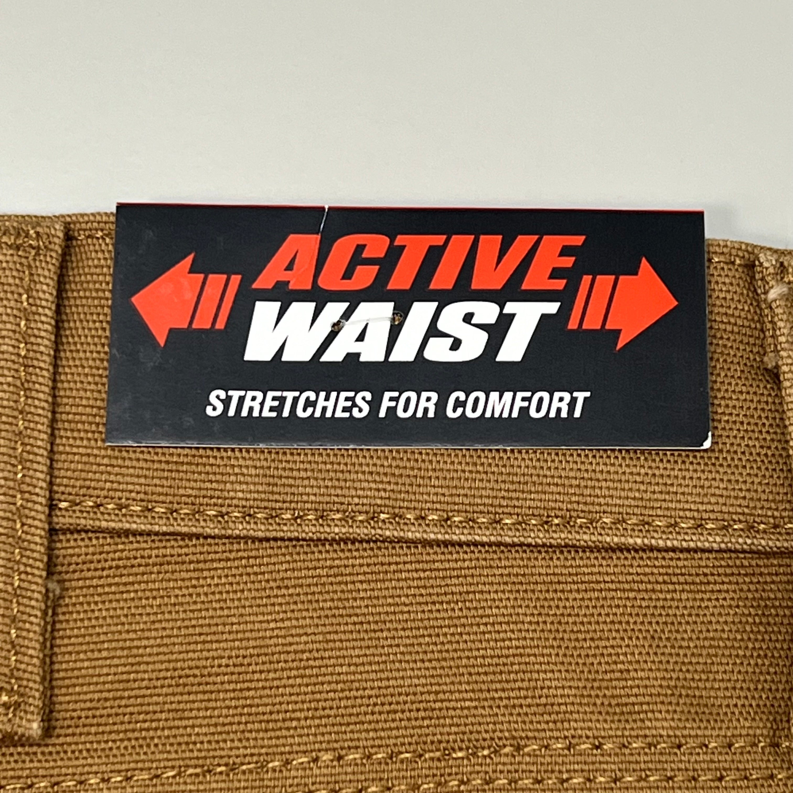 DICKIES Flex Regular Fit Double Knee Pant Men's Sz 38X34 Stonewashed Brown Duck