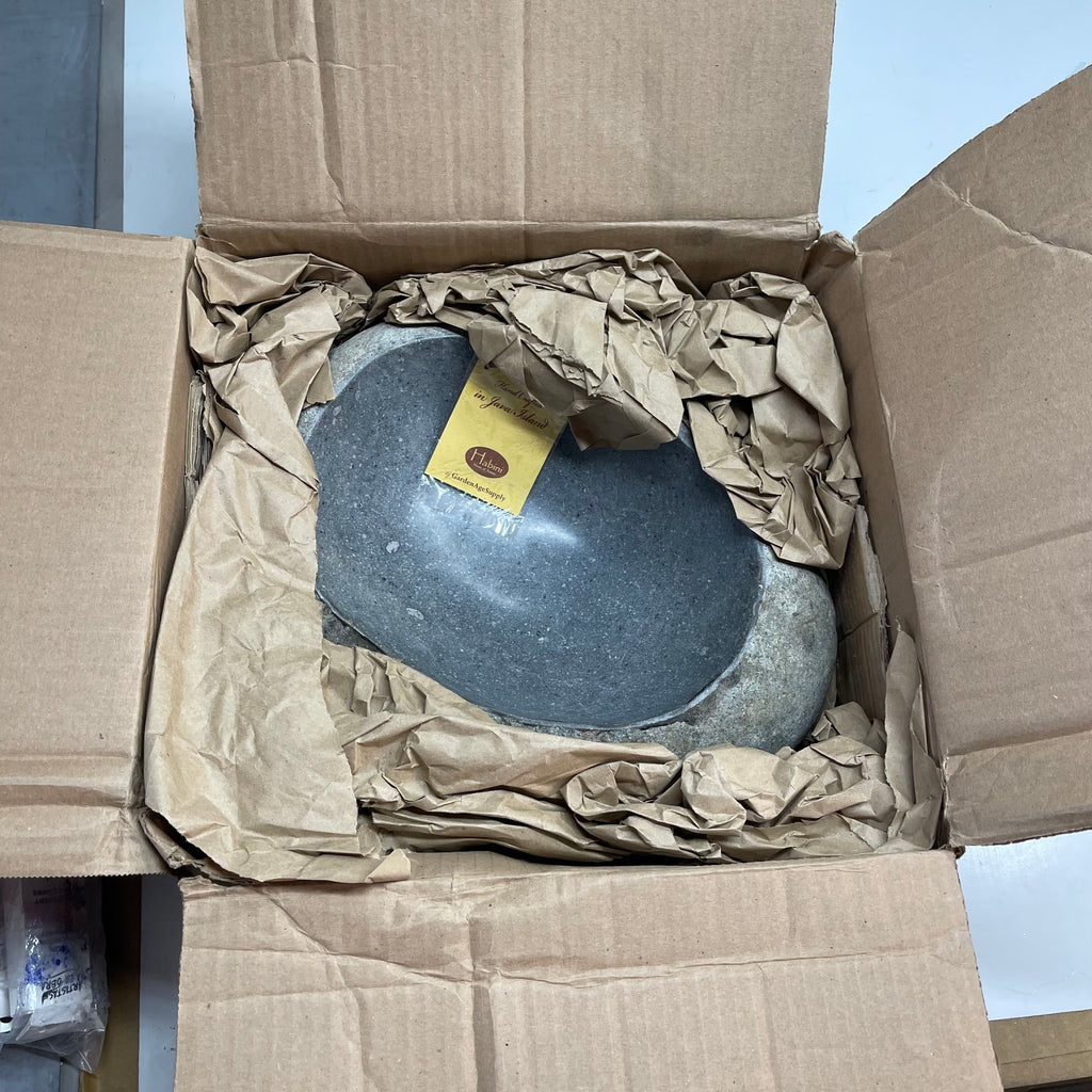 HABINI River Stone Bowl 15"x11.5"x5" Grey