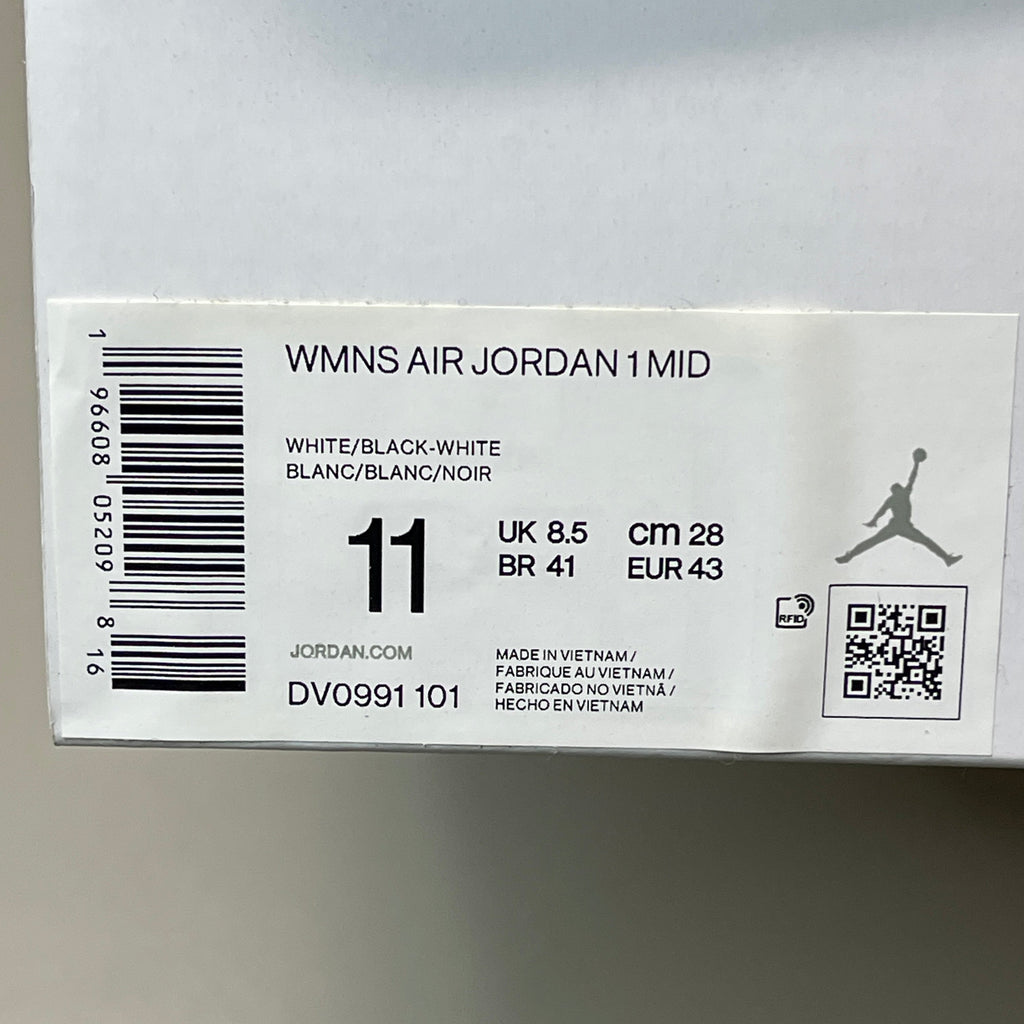 NIKE AIR JORDAN 1 Mid Panda Shoe Women's Sz 11 Black / White DV0991-101 (New)