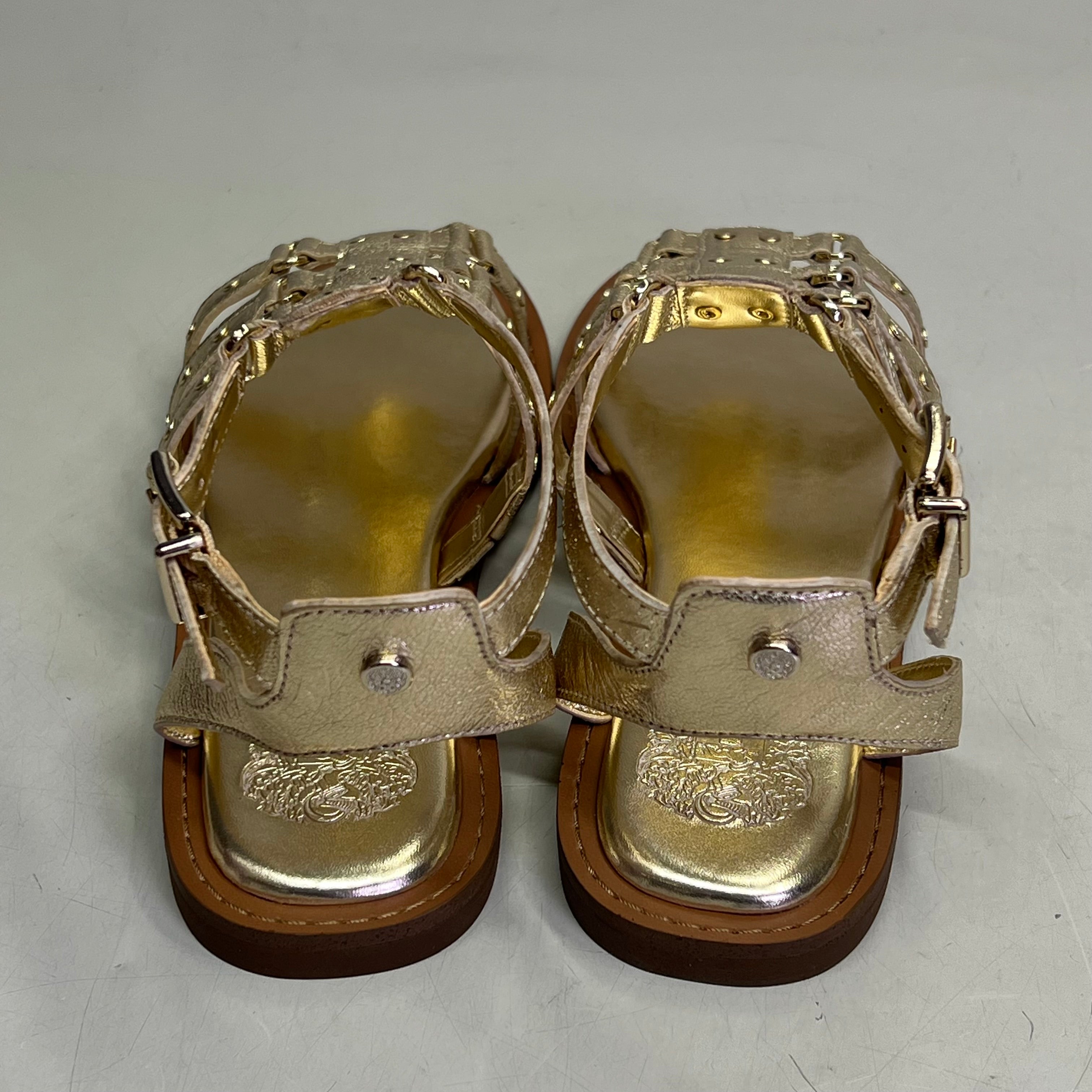 VINCE CAMUTO Leather Studded Gladiator Sandals Women's Sz 7.5M Egyptian Gold