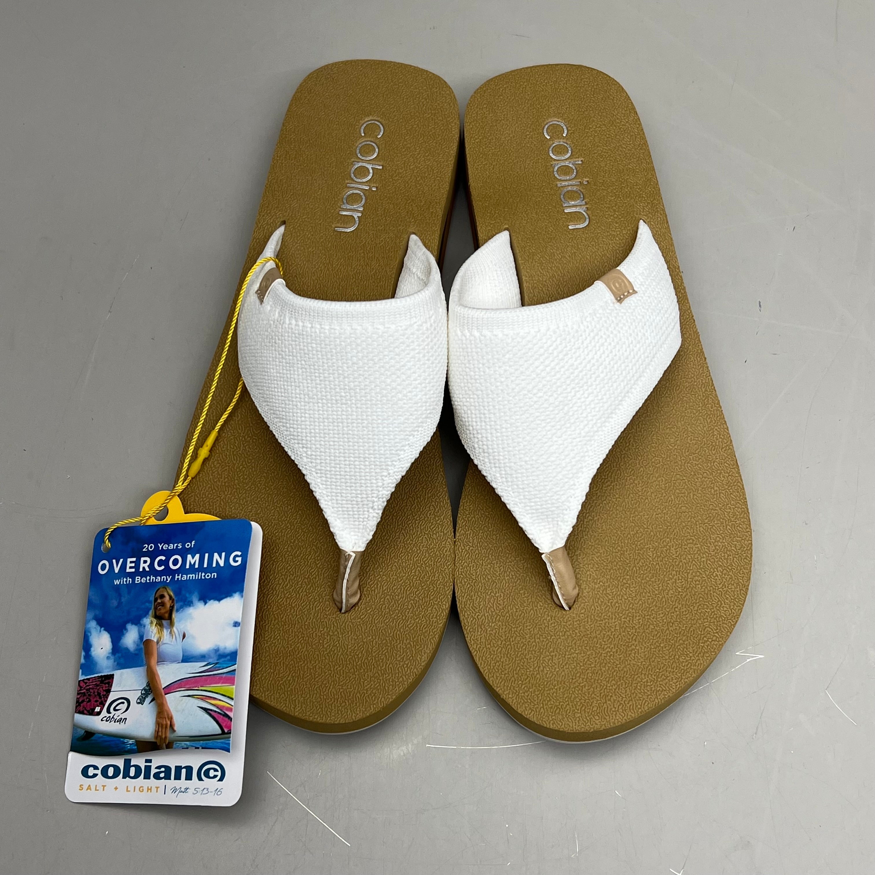 COBIAN Bermuda Bounce Mesh Strap Women's Sz 7 EU 37  Cream BEB24-110-7