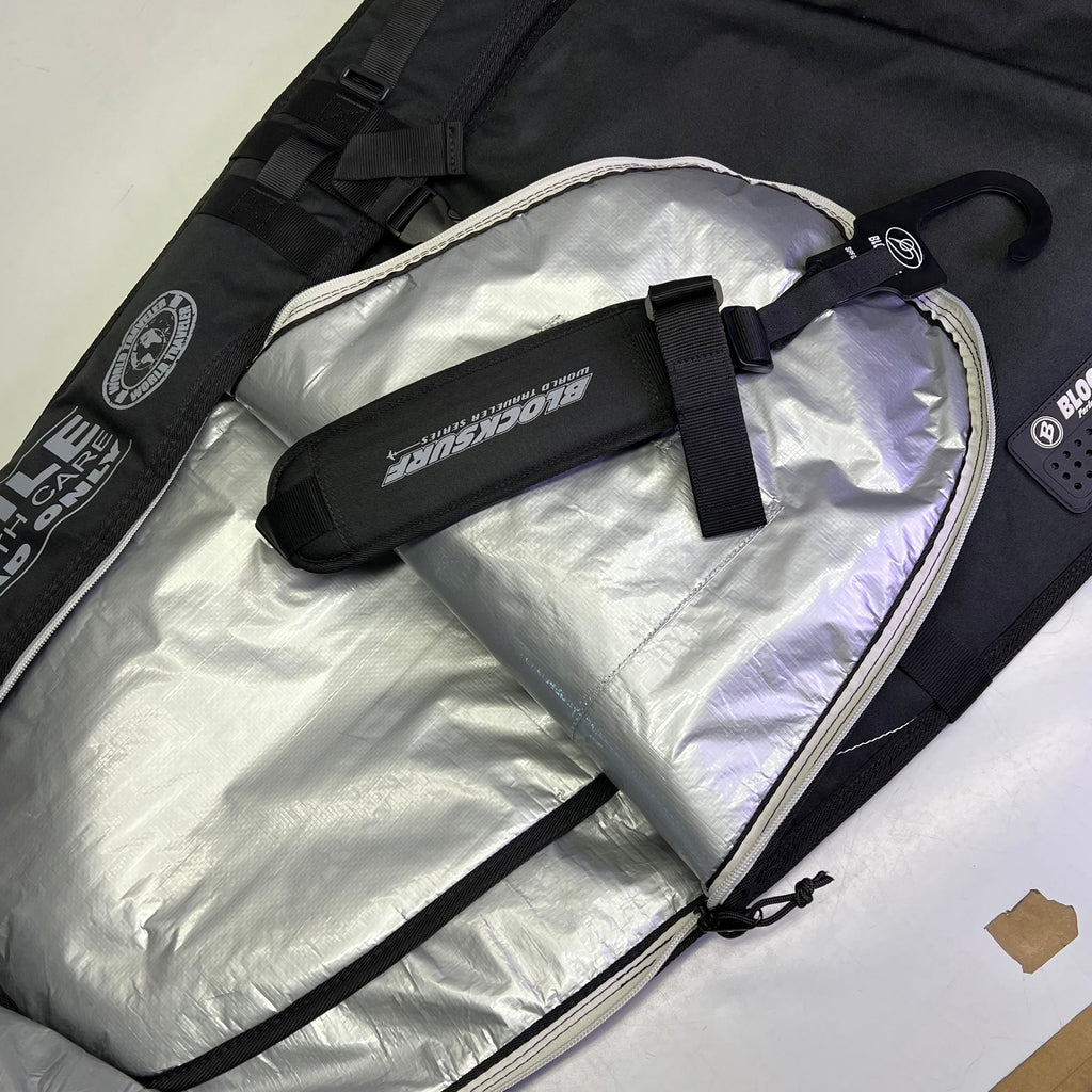 BLOCK SURF Double Coffin World Traveler Series Board Bag 6'6" - Holds 2 - 3 Black