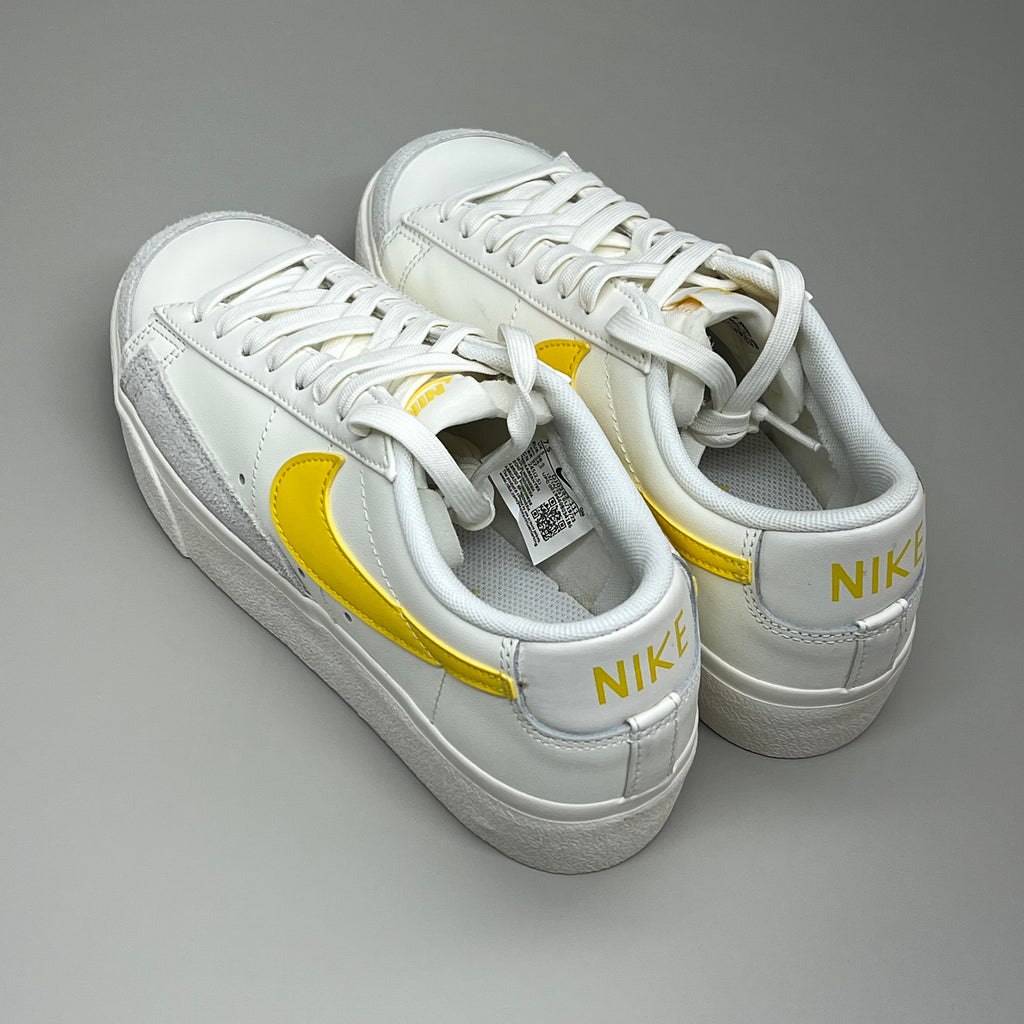 NIKE Shoes Blazer Low Cut Platform Sneaker Sz Women's 6.5 Men's 5 Yellow/Grey/White