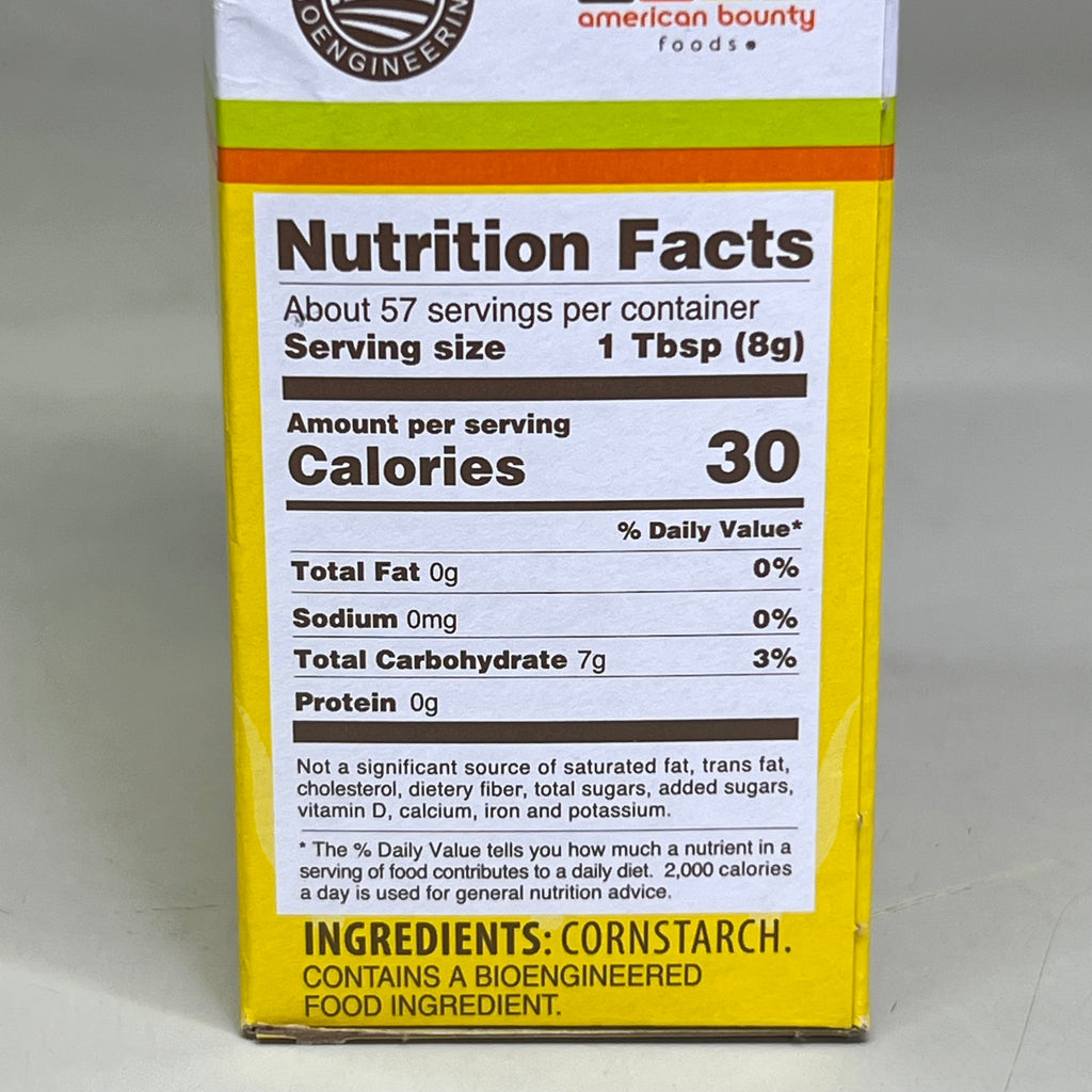 AMERICAN BOUNTY FOODS Cornstarch (24 PACK) Thickens Sauces 16 oz BB 11/27 (New)