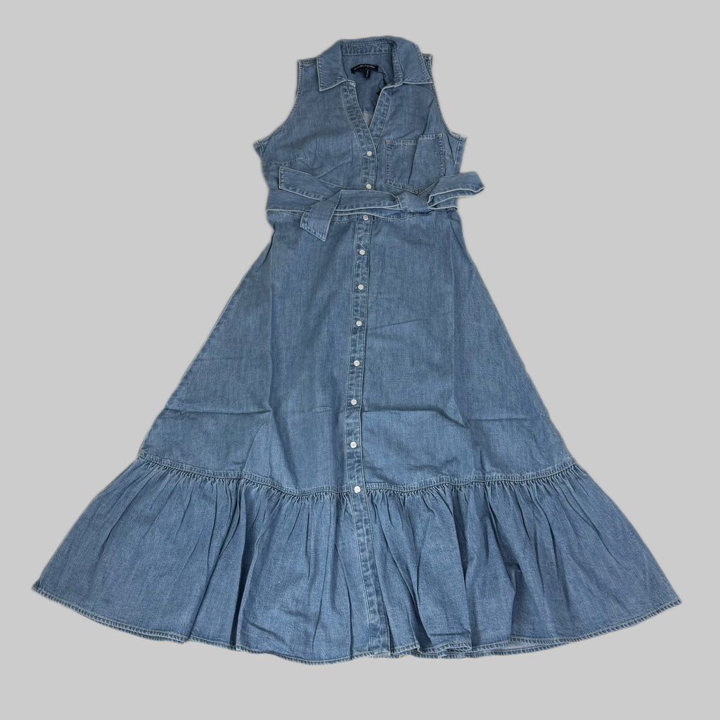 VERONICA BEARD Jeans Edwina Sleeveless Midi Dress Sz-6 Iceberg J24067101287IC
