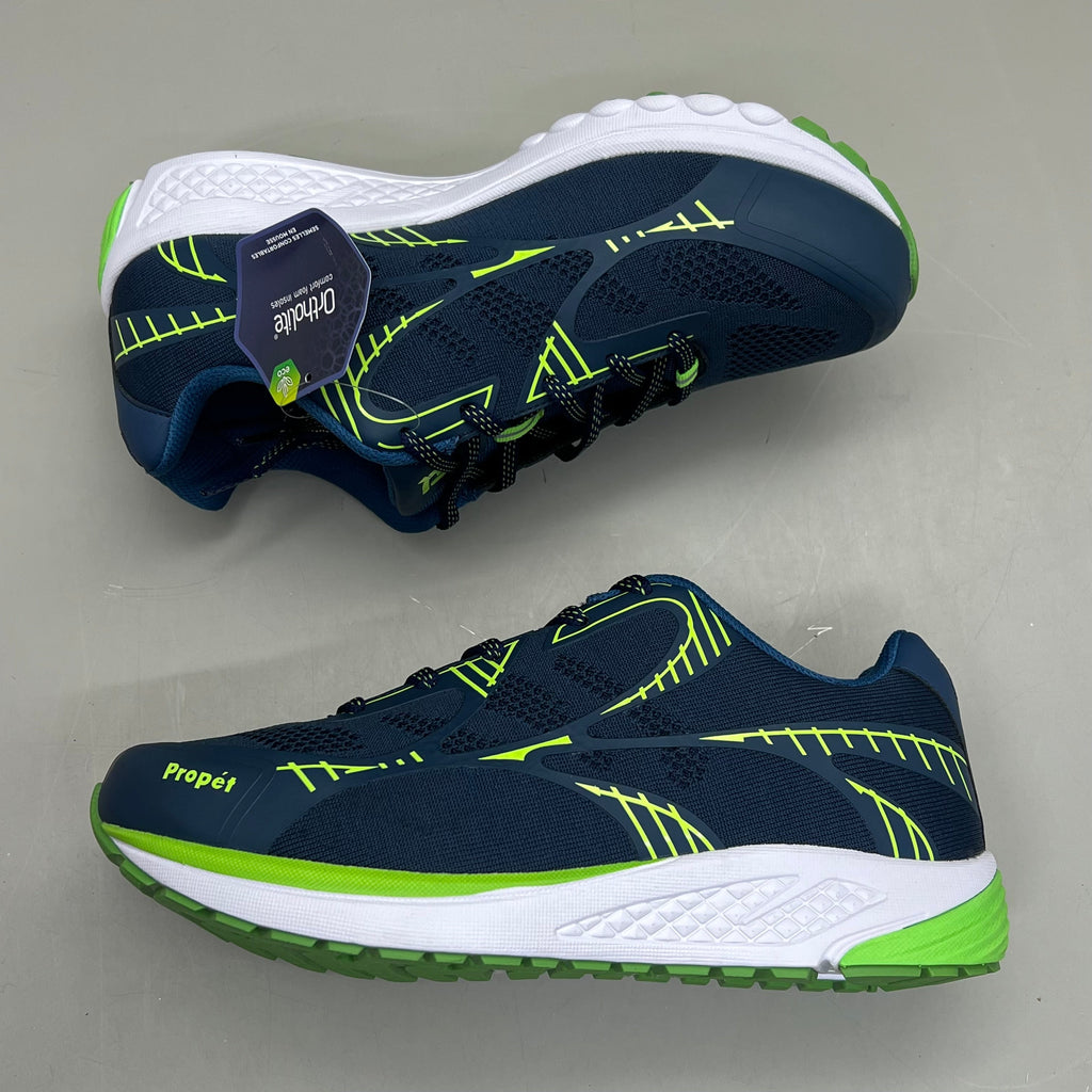 PROPET One LT Sneaker Ortholite Double Insole Mens Sz 8 XX(5E) Navy/Lime MAA022M