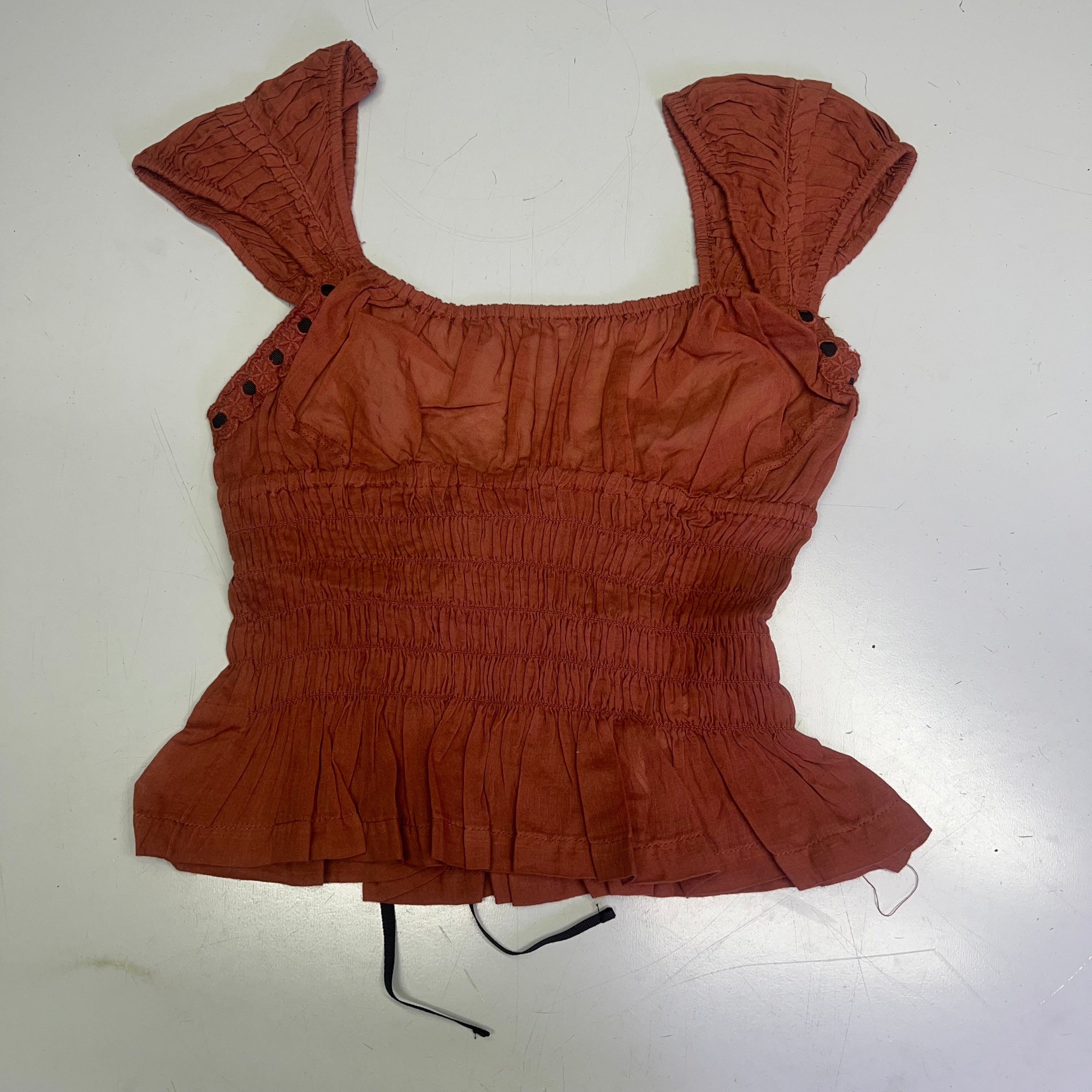 FREE PEOPLE Linen Textile Sweet On Your Crop Women's Sz M Maple Syrup 96849898