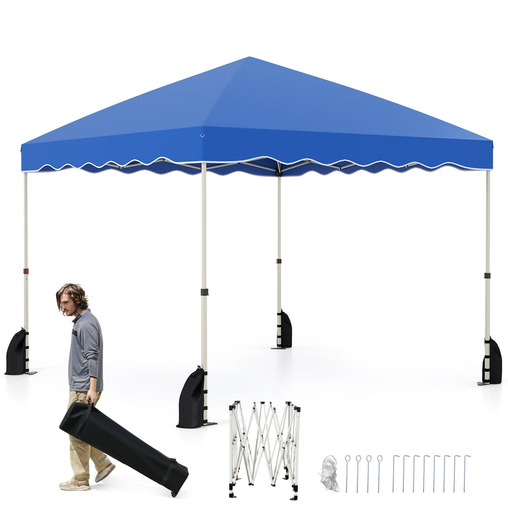 Foldable 10 X 10 Feet Pop up Canopy Tent with Wheeled Bag