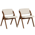 Set of 2 Folding Kitchen Dining Chairs with Rubber Wood Legs