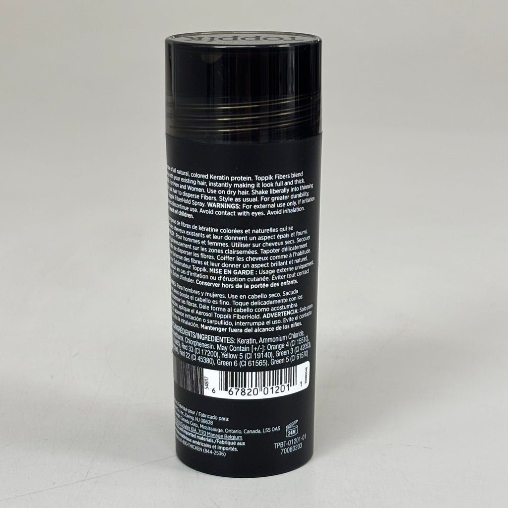 TOPPIK Safe & Natural Hair Building Fibers All Hair Types 0.97 oz Black IC3333A
