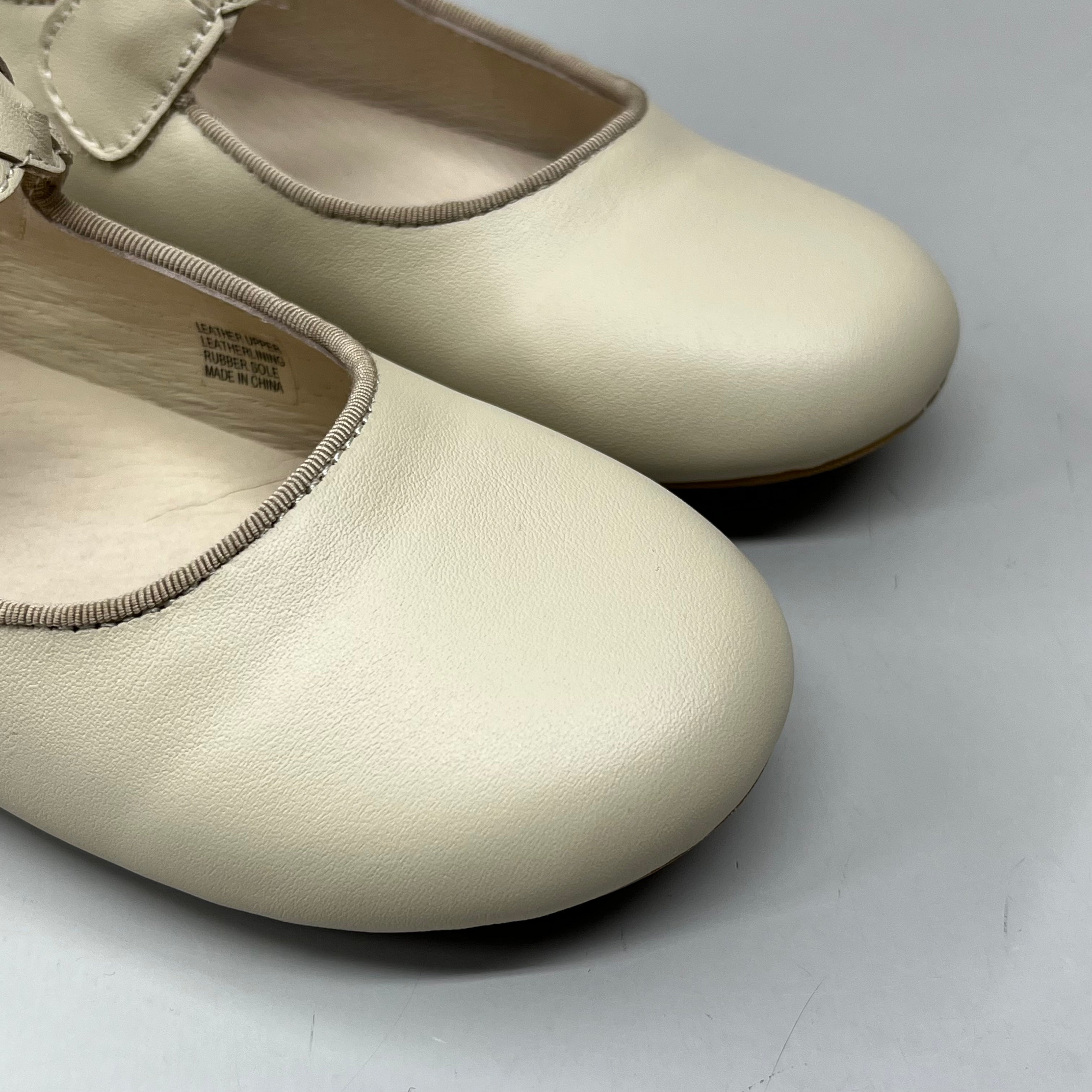 OLD SOLES Lady Plat Braided Strap Leather Shoe Kid’s Sz 30 US 13 Cream #817