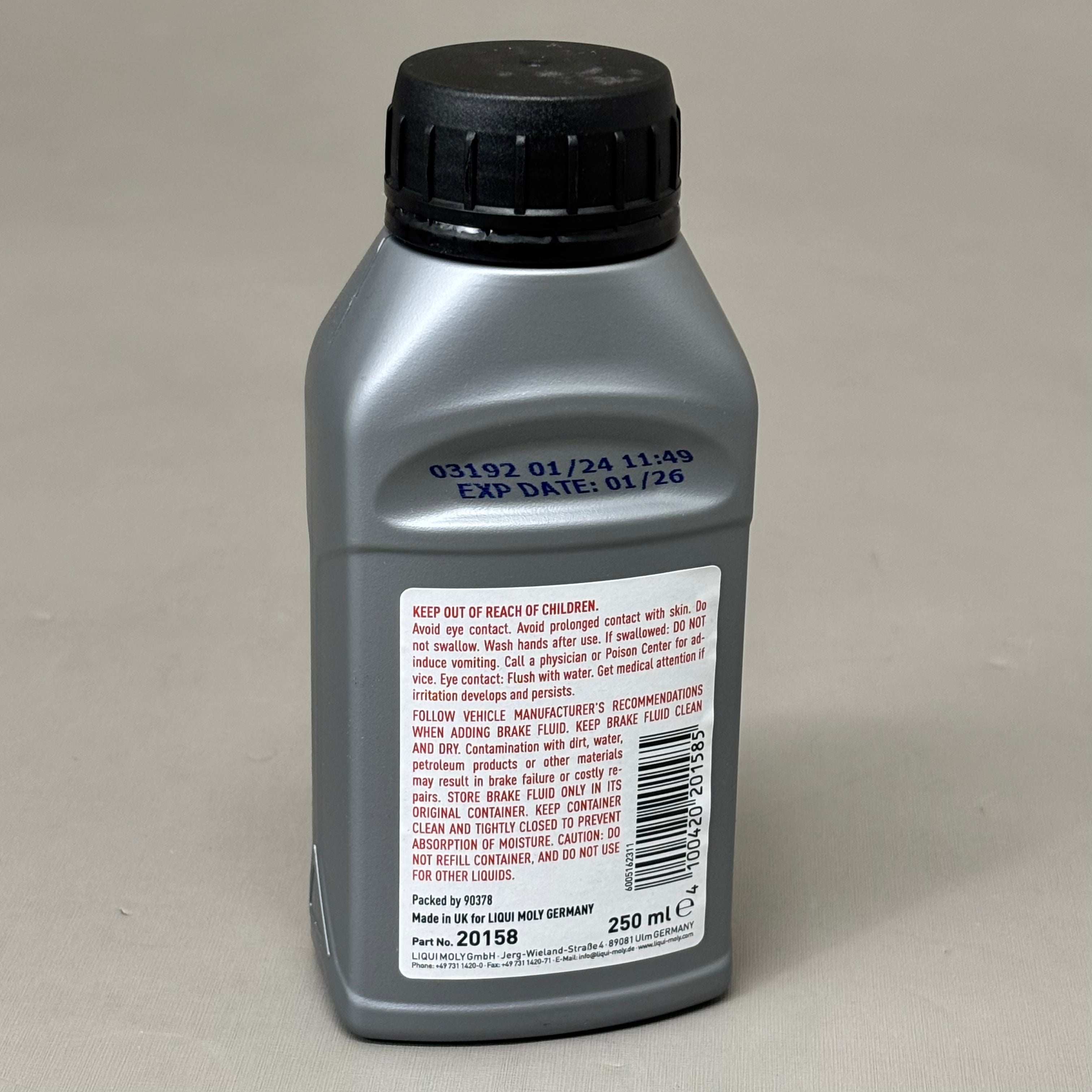 ZA@ LIQUI MOLY 250 ML High Quality Brake Fluid DOT 5.1 3092 A