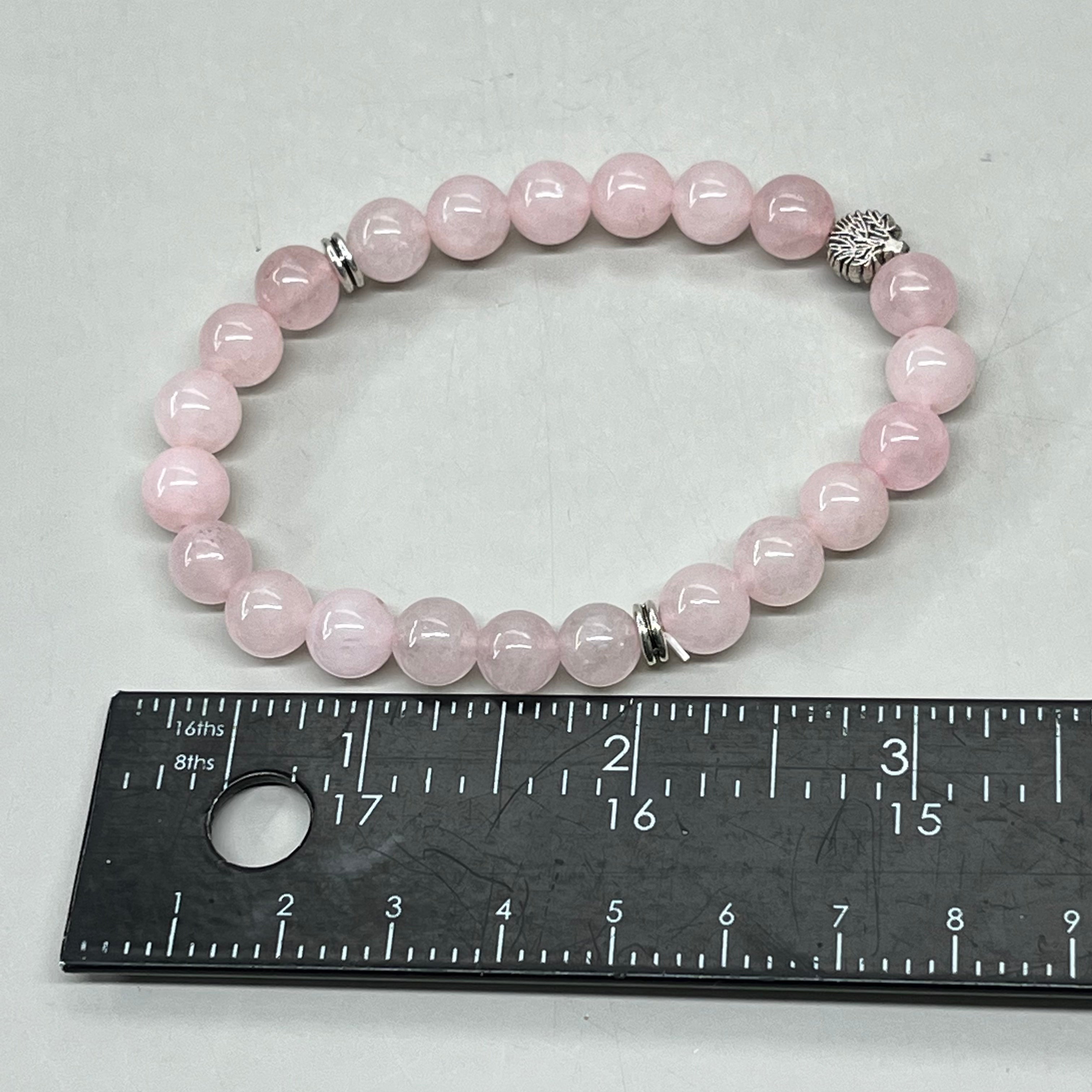 BEST WHOLESALE 6-PACK! Beaded Rose Quartz Crystal Bracelets 3" Silver Tree New