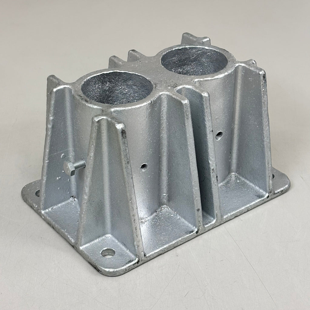 VESTIL Steel Pipe Safety Railing Double Socket Cast Steel 7"L x 5"W Unfinished