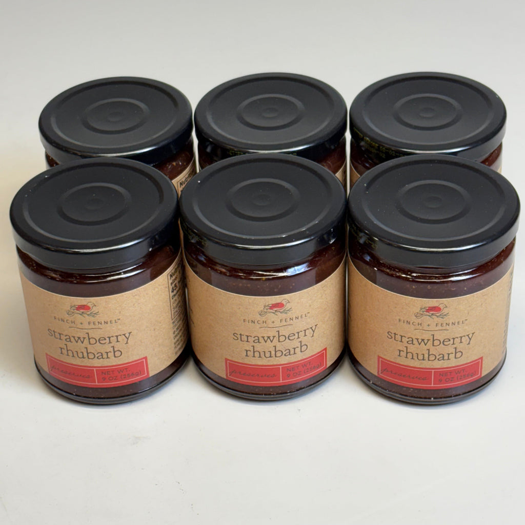 ZA@ FINCH + FENNEL (6 Pack) Strawberry Rhubarb Dip/Spread 9 oz BB 08/27 C