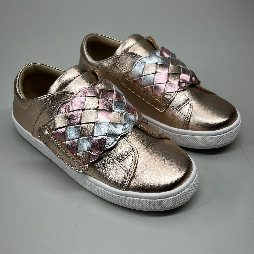 OLD SOLES Igster Sneakers Kid's Leather Shoe Sz 26 US 9.5 Copper/Silver/Pink Frost #6132