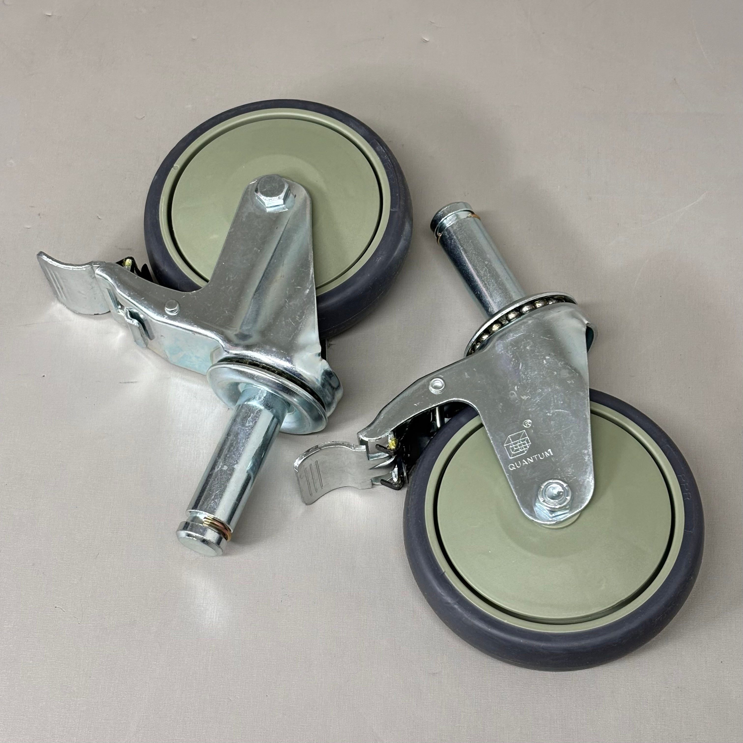 QUANTUM STORAGE SYSTEMS Swivel Stem Caster Kit 5" x 1-1/4" One Set WR-00H