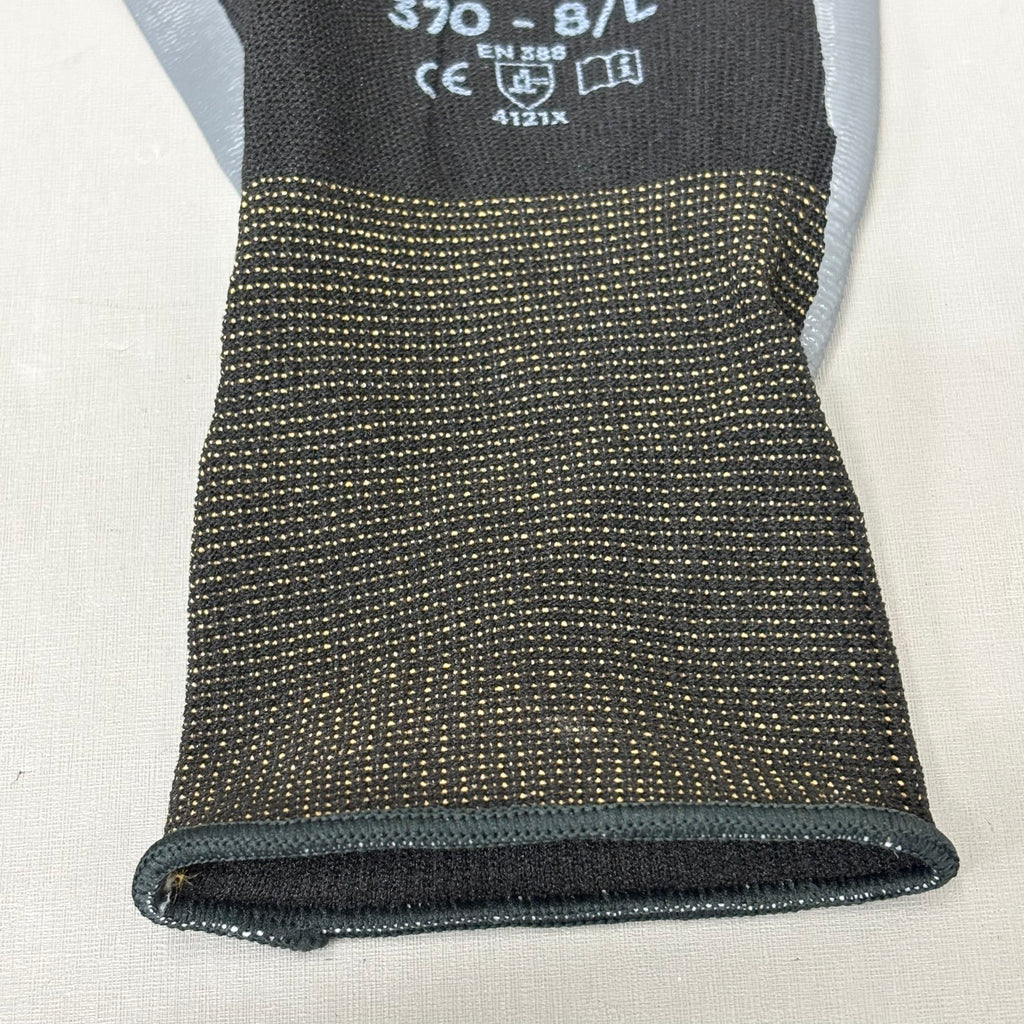 SHOWA (2 Dozen) Atlas 370 Black Protective Work Gloves Size Large 370BL-08