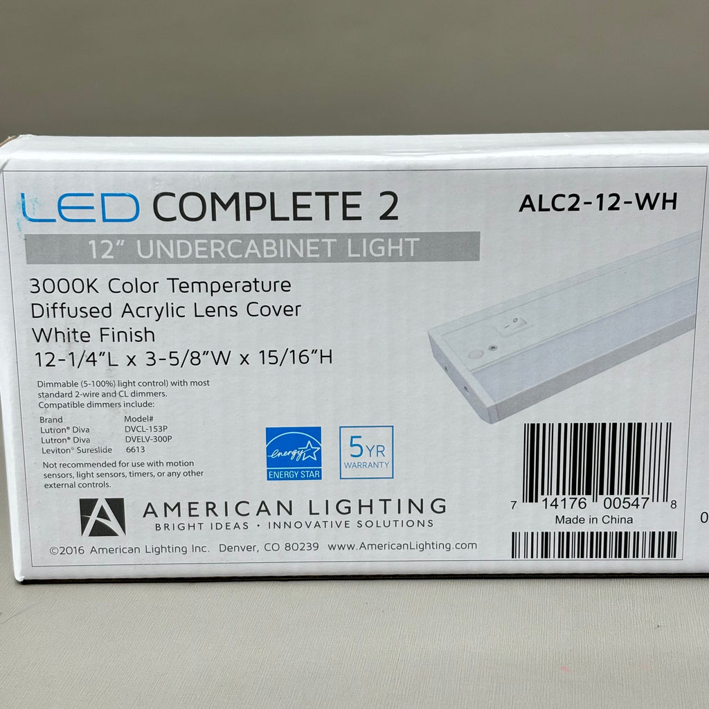 AMERICAN LIGHTING 2 LED Under Cabinet Light 12" 4W 3000K White ALC212WH