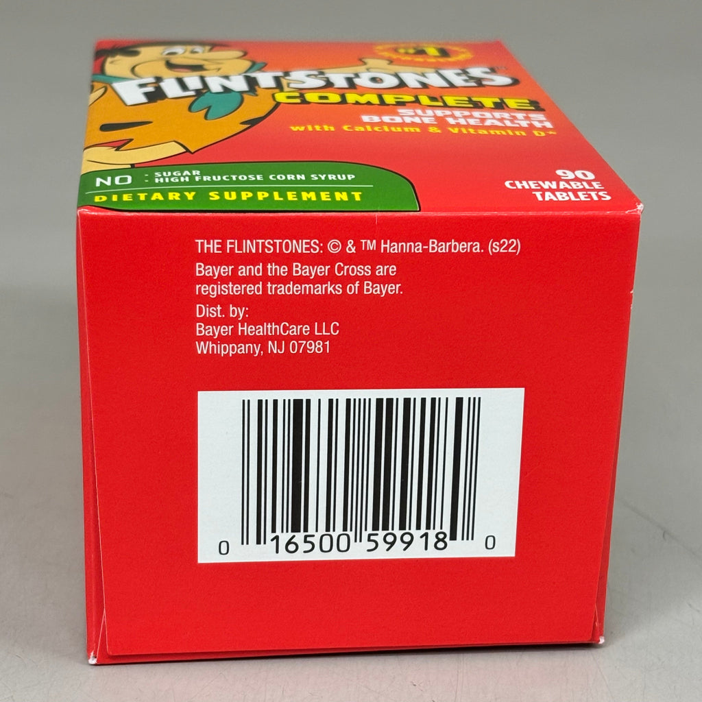 ZA@ BAYER (3 PACK, 90 TABLETS EACH) Flintstones Complete Multivitamin Kids BB 08/25 A