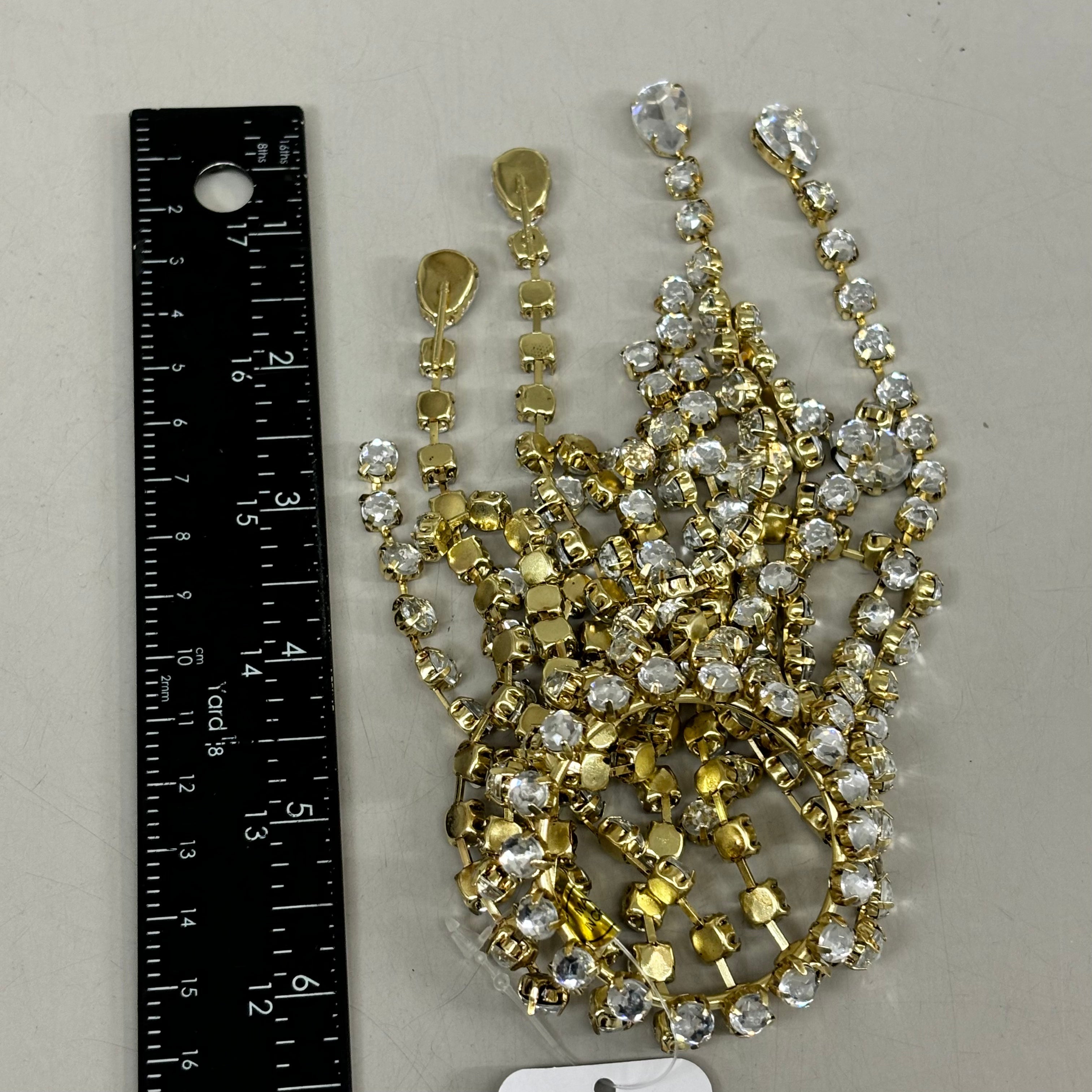 RAZ IMPORTS Jewel Tassel Wine Bottle Veil Metal/Plastic 6" Gold Rhinestone 4413511