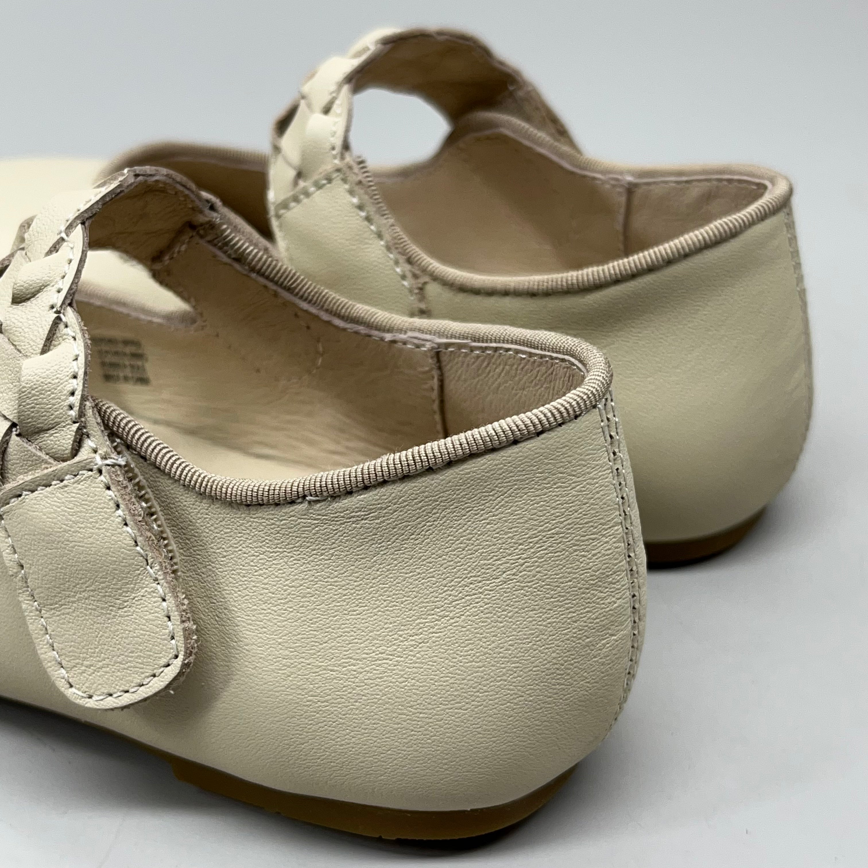 OLD SOLES Lady Plat Braided Strap Leather Shoe Kid’s Sz 30 US 13 Cream #817