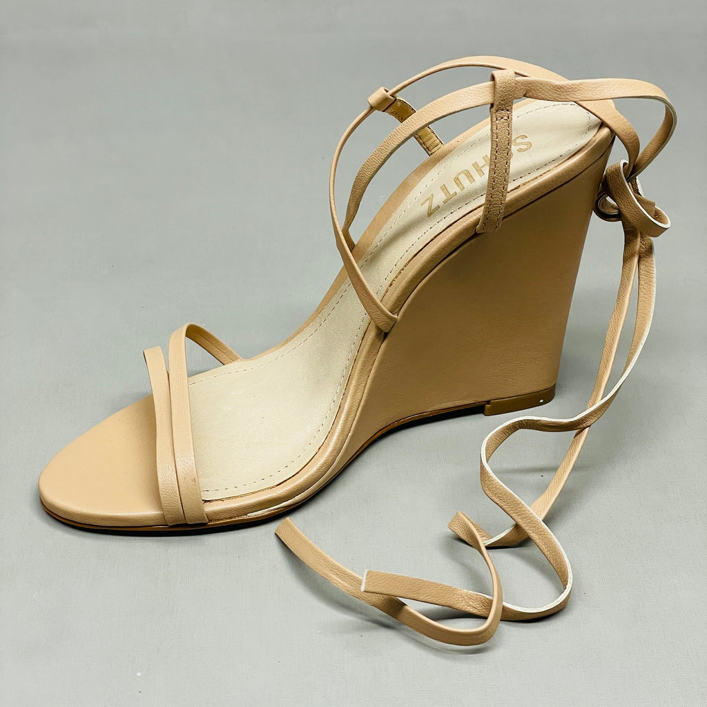 SCHUTZ Deonne Casual Deluxe Nappa Leather Sandal True Beige Sz 5 S013810172 (New)